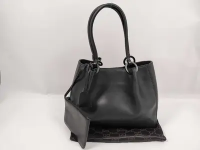Tote Bag, Gucci Tote Bag from the Tom Ford era, with pouch, leather, black tote bag