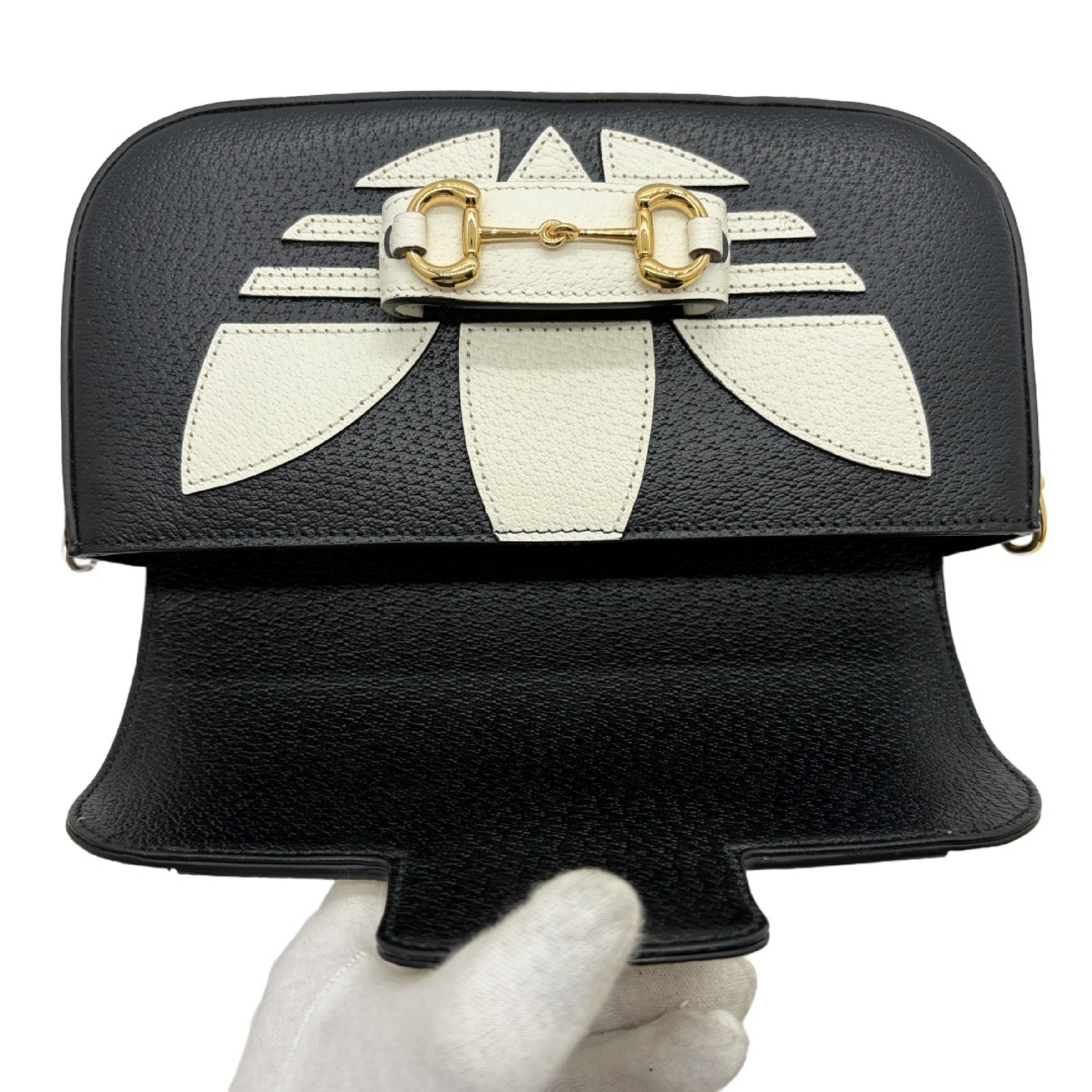 x adidas Horsebit 1955 Shoulder Bag Black x White Shoulder Bag — view 7