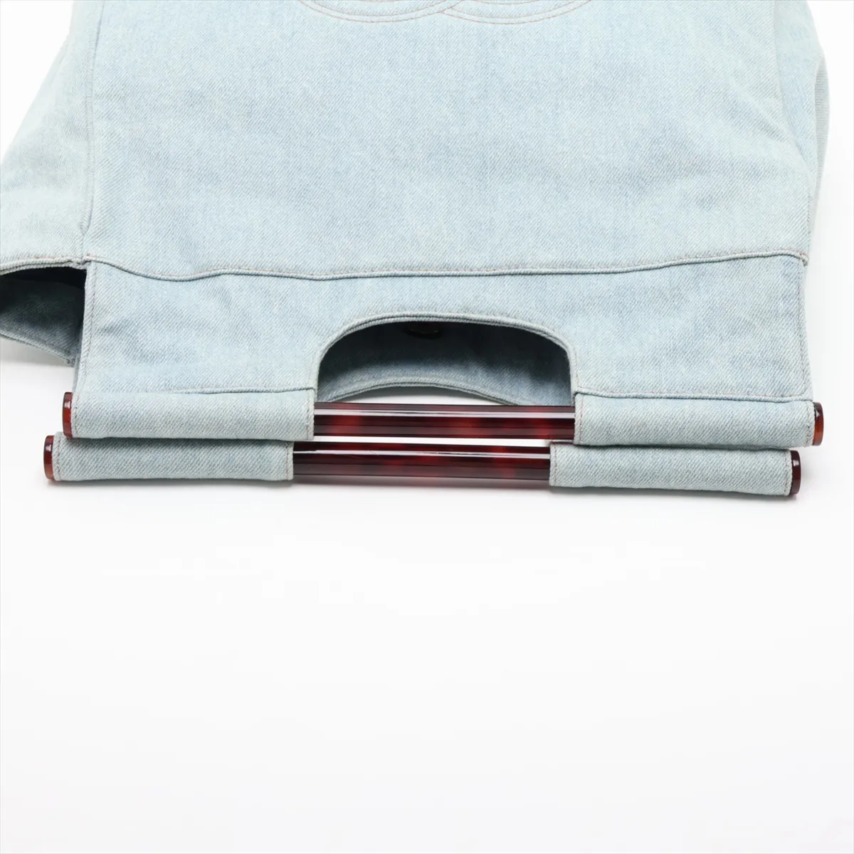 Coco Mark Denim Tote Bag, Blue with Gold Hardware, 4690280, Series 4 — view 5