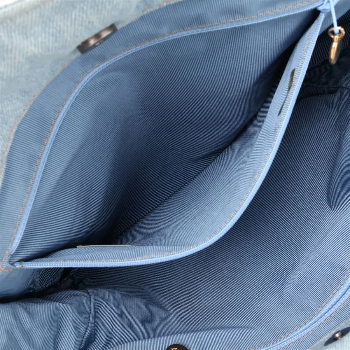 Coco Mark Denim Tote Bag, Blue with Gold Hardware, 4690280, Series 4 — view 8