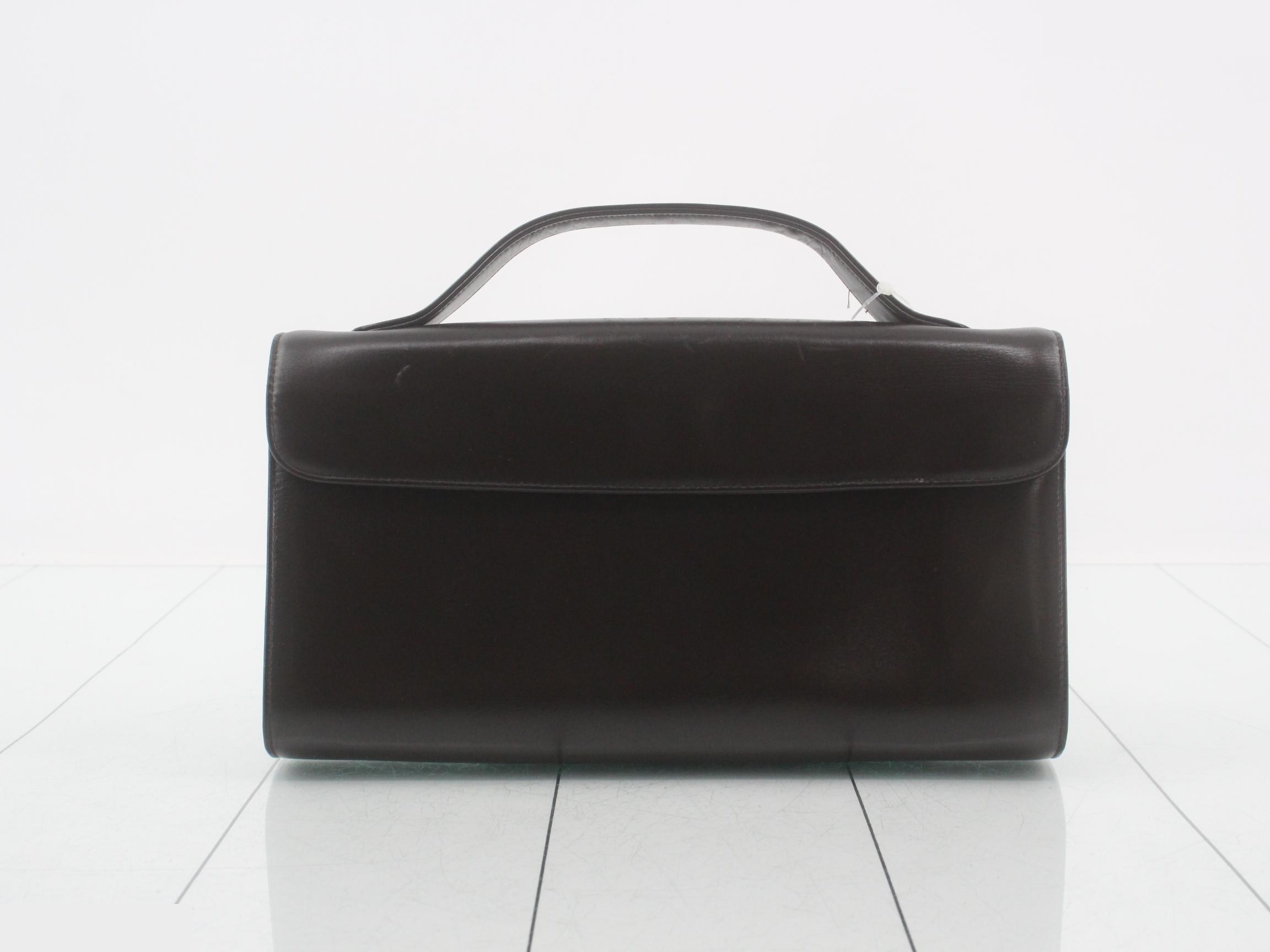 Leather shoulder bag/handbag, 2-way, with clasp closure. — view 2