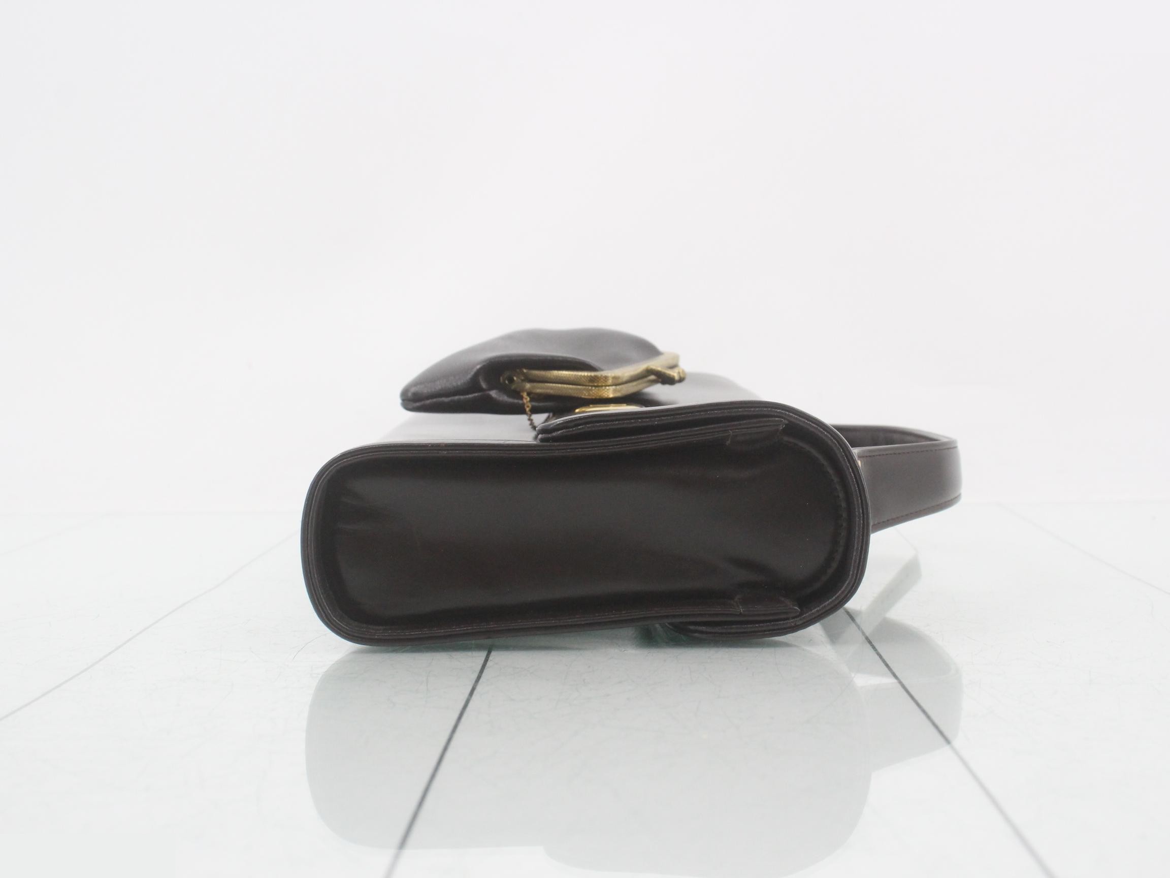 Leather shoulder bag/handbag, 2-way, with clasp closure. — view 3
