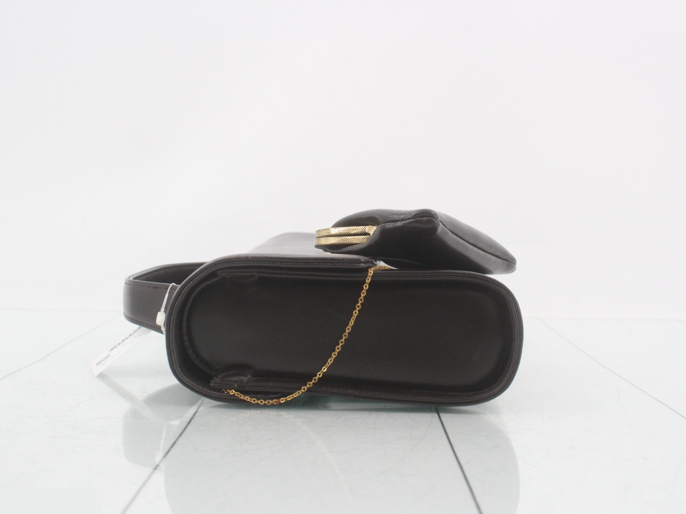 Leather shoulder bag/handbag, 2-way, with clasp closure. — view 4