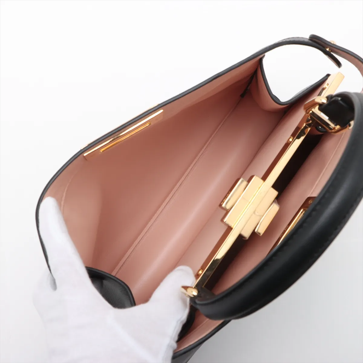 Peekaboo I.U Medium Leather 2-Way Handbag, Black 8BN321 — view 9