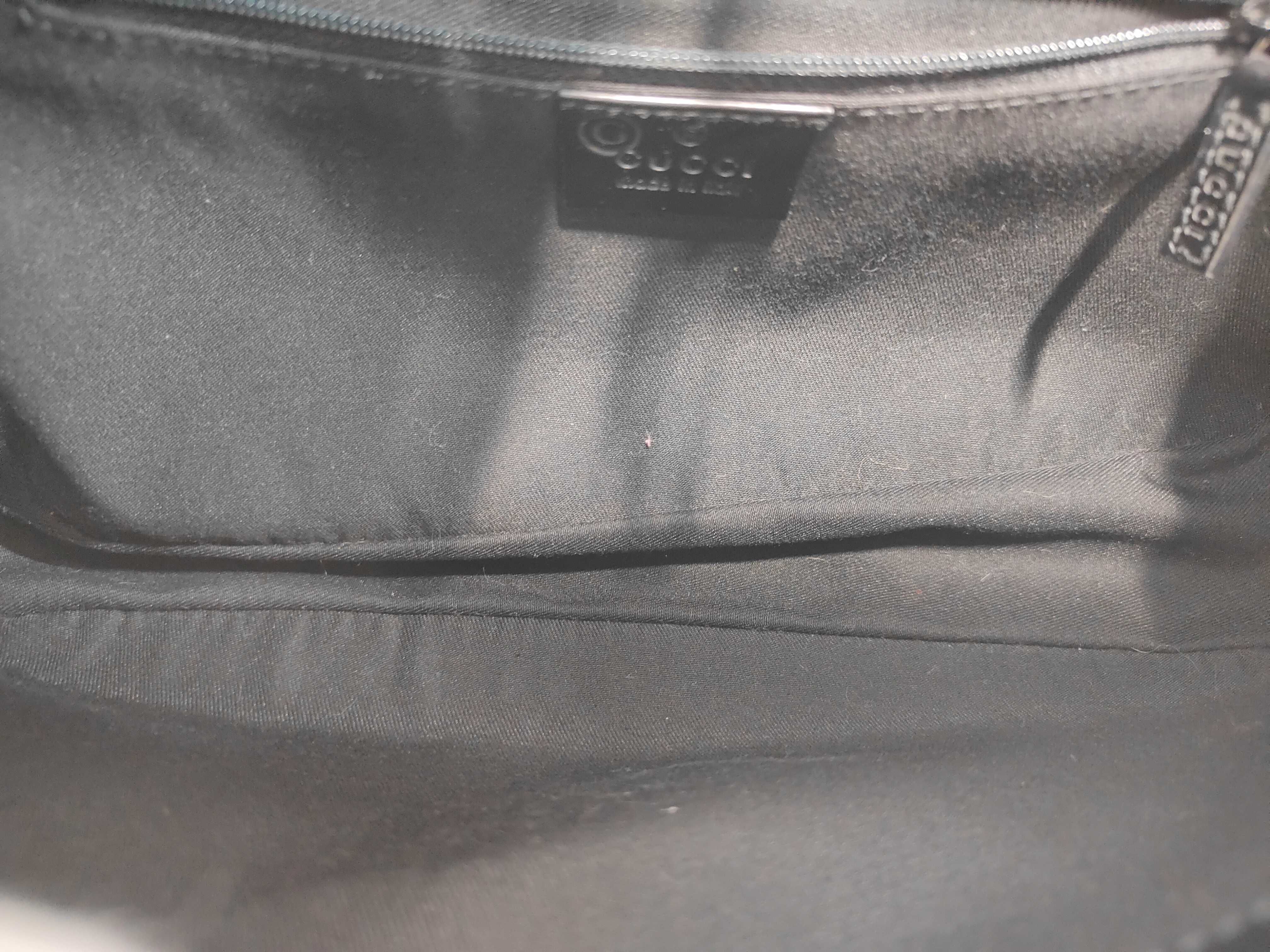 Micro GG 143747 Leather Nylon Shoulder Bag, Shoulder Tote, Handbag, Black, One-Shoulder Bag — view 8