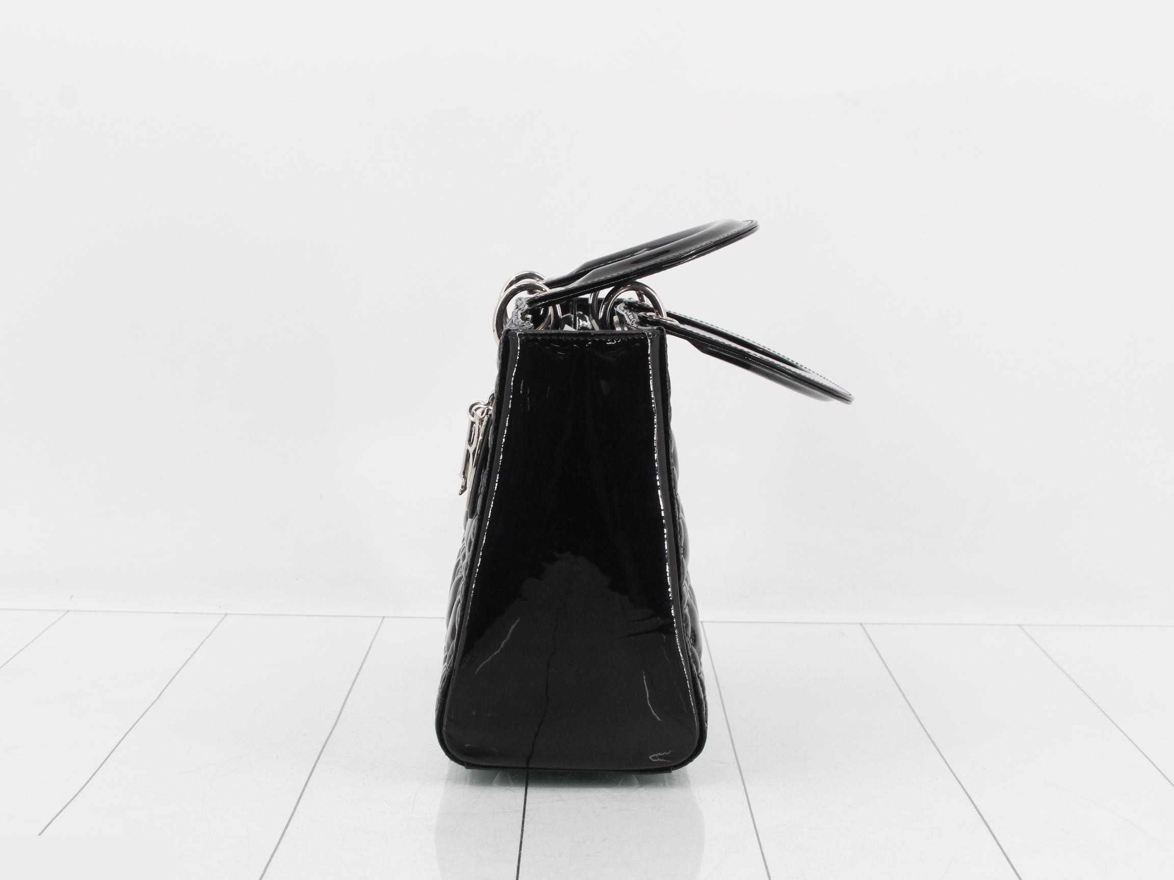 Lady Dior Cannage 2-Way Black Shoulder Handbag — view 3