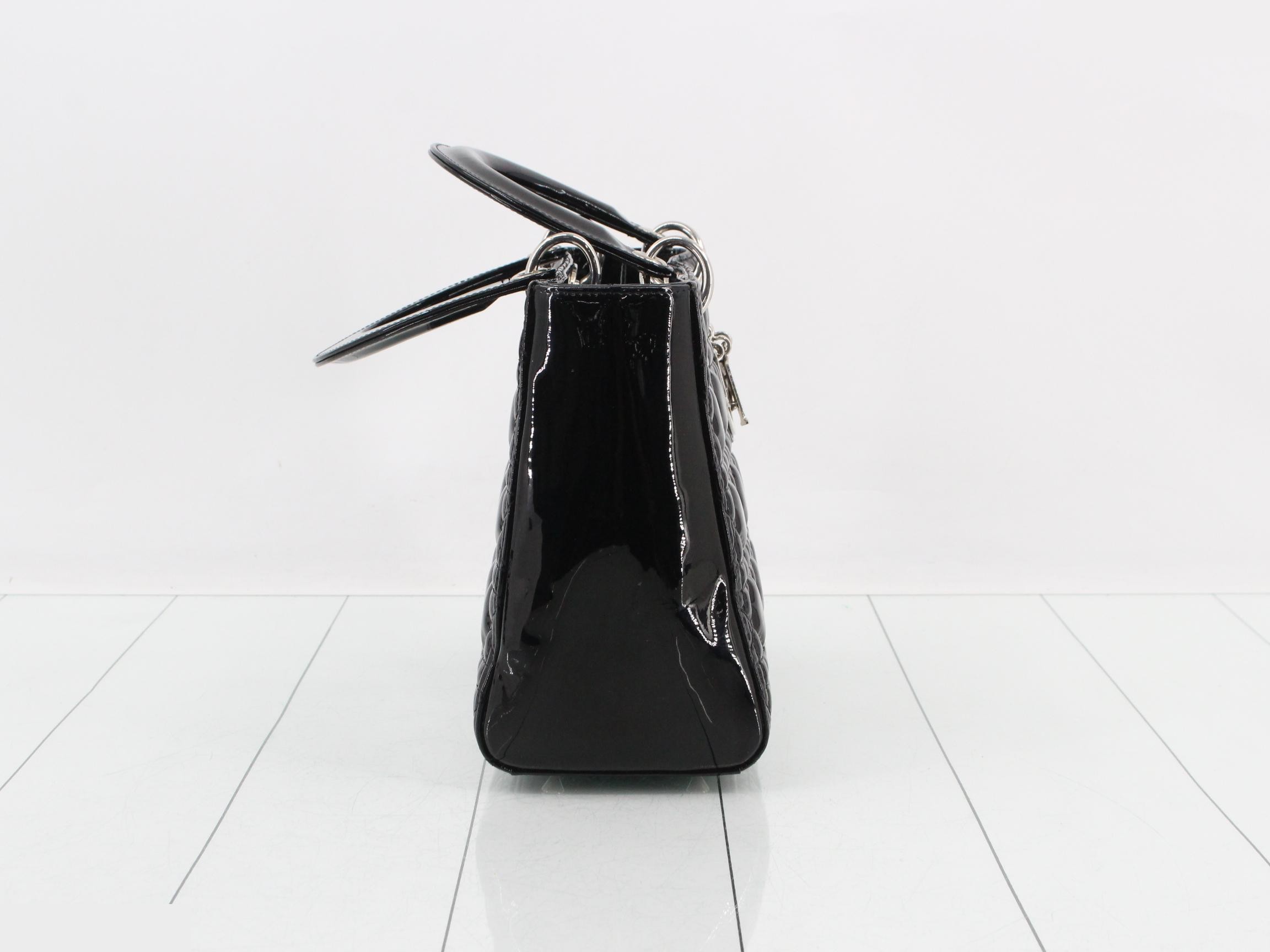 Lady Dior Cannage 2-Way Black Shoulder Handbag — view 4