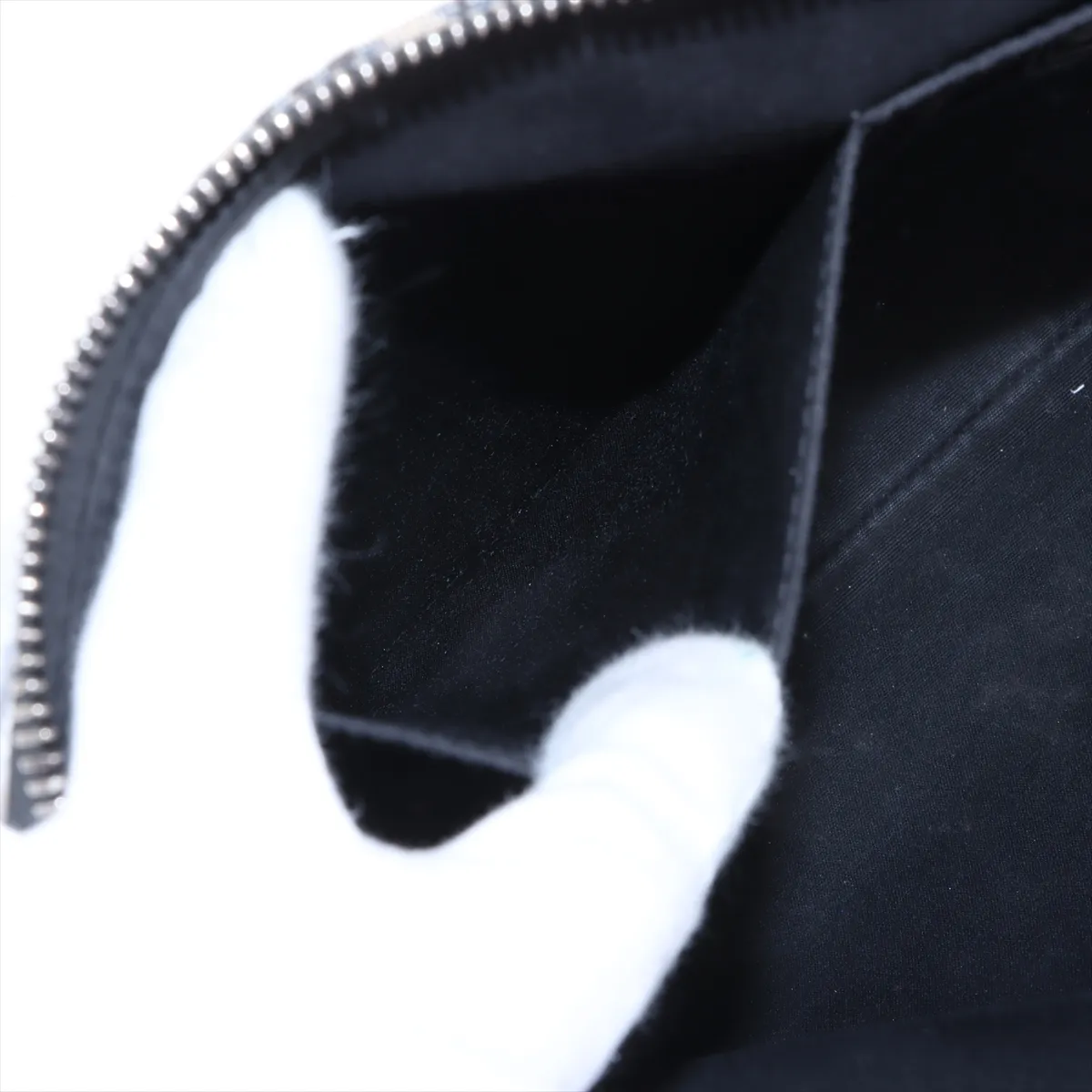 Oblique Canvas x Leather Clutch Bag Navy — view 6