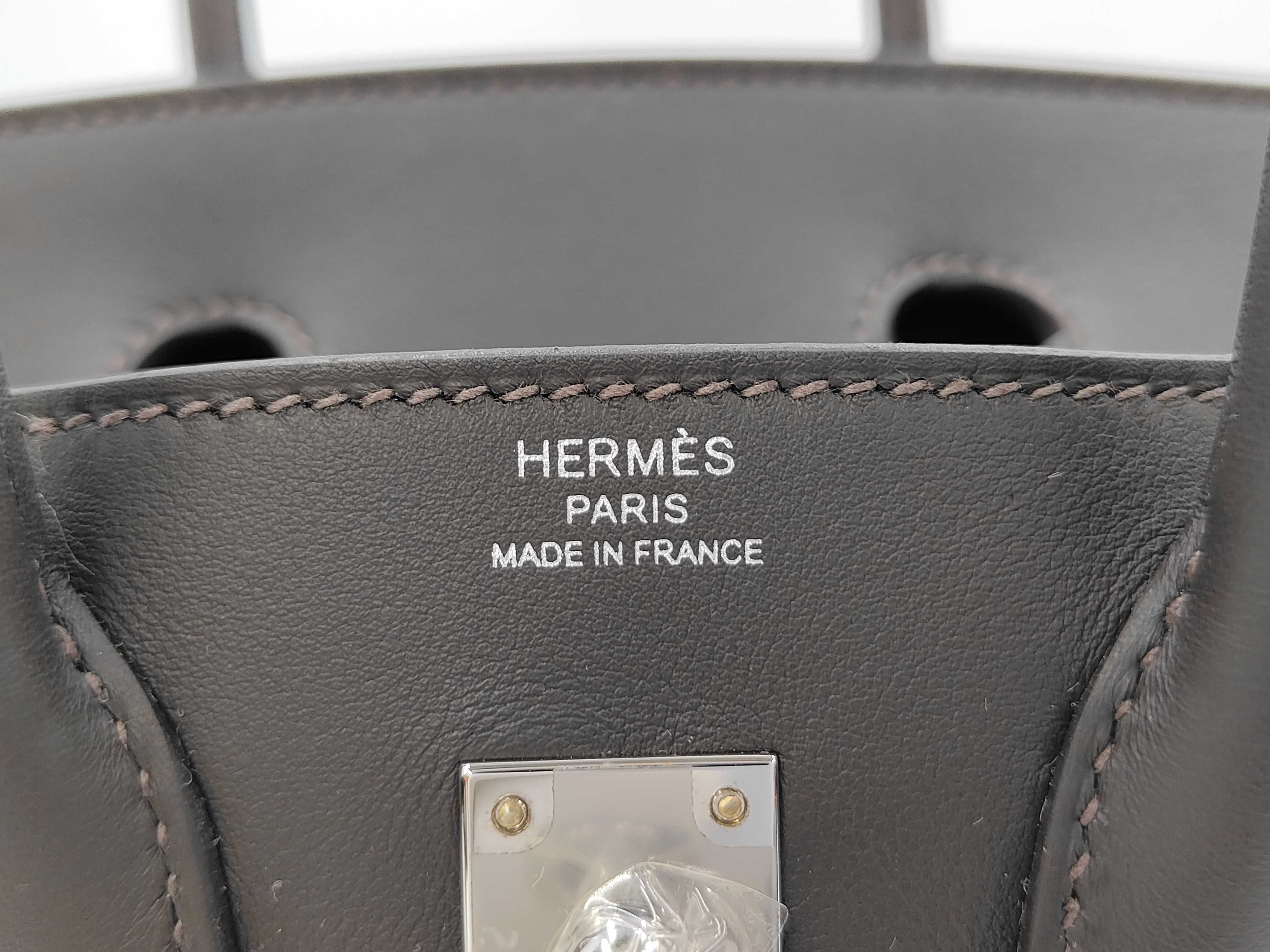 Birkin 25 Bible Run Toile H/Swift Silver Hardware G Stamp Handbag — view 8