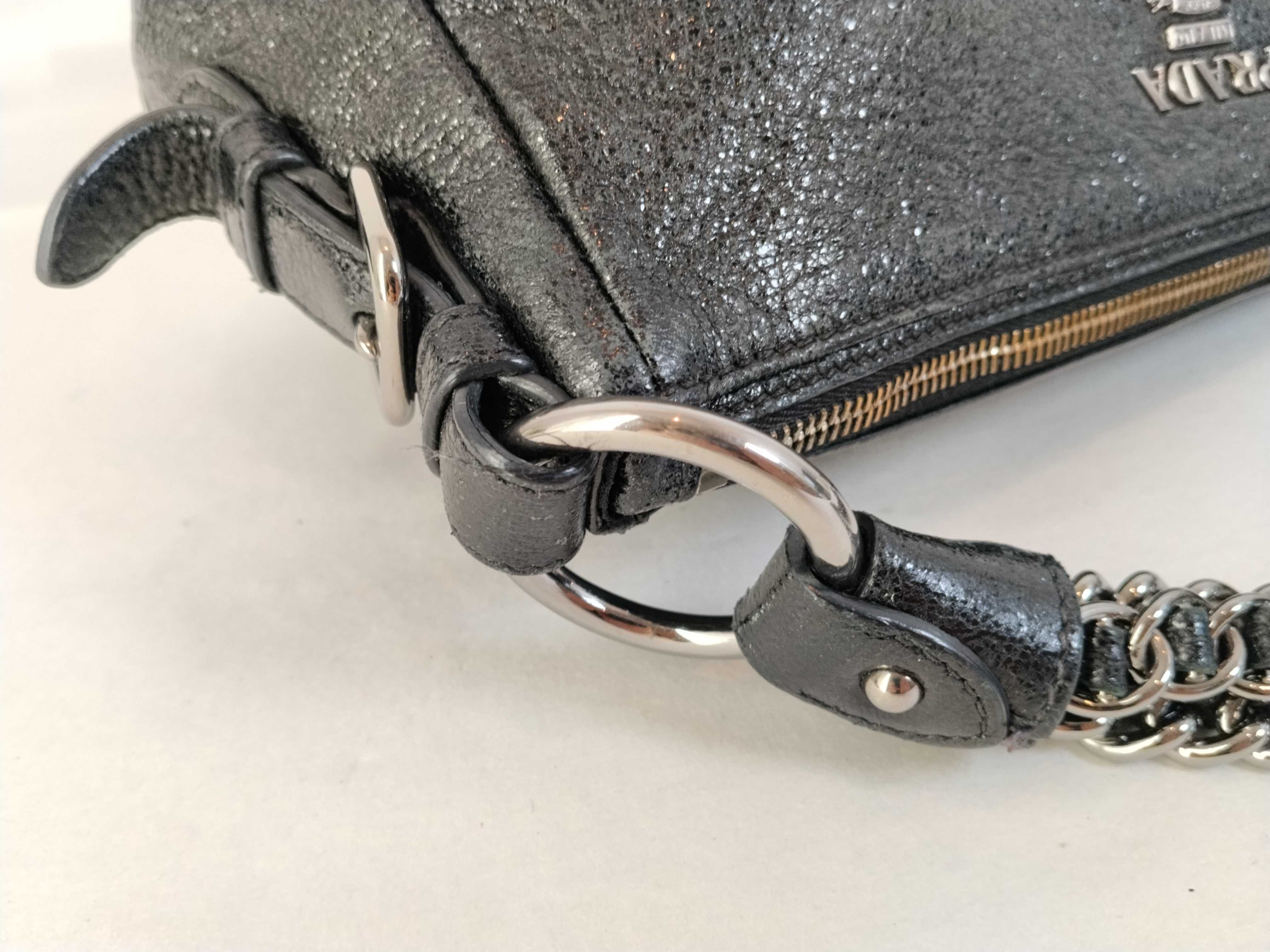 handbag, chain leather, black handbag — view 6
