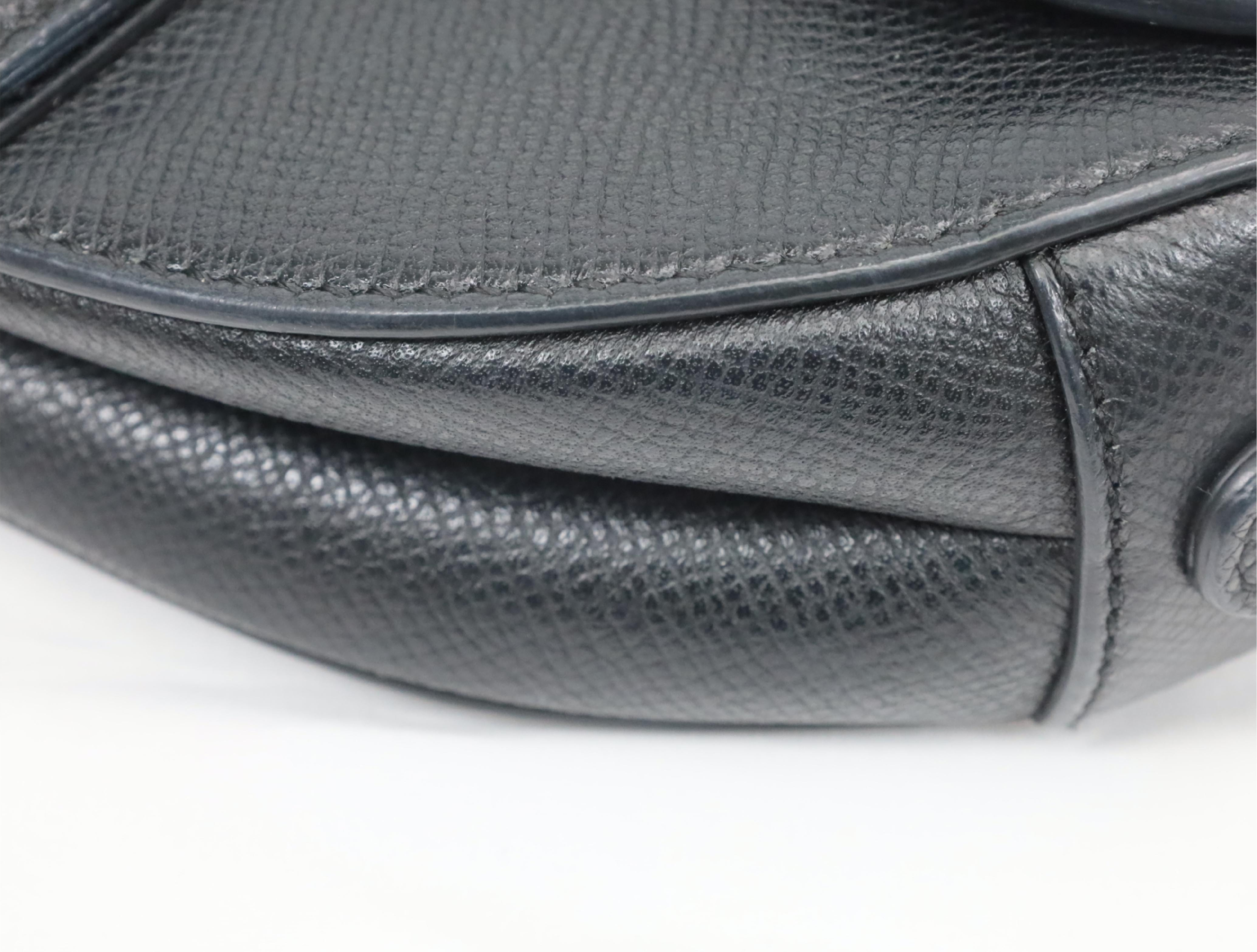 Saddle Leather Shoulder Bag (Dark Navy) — view 3
