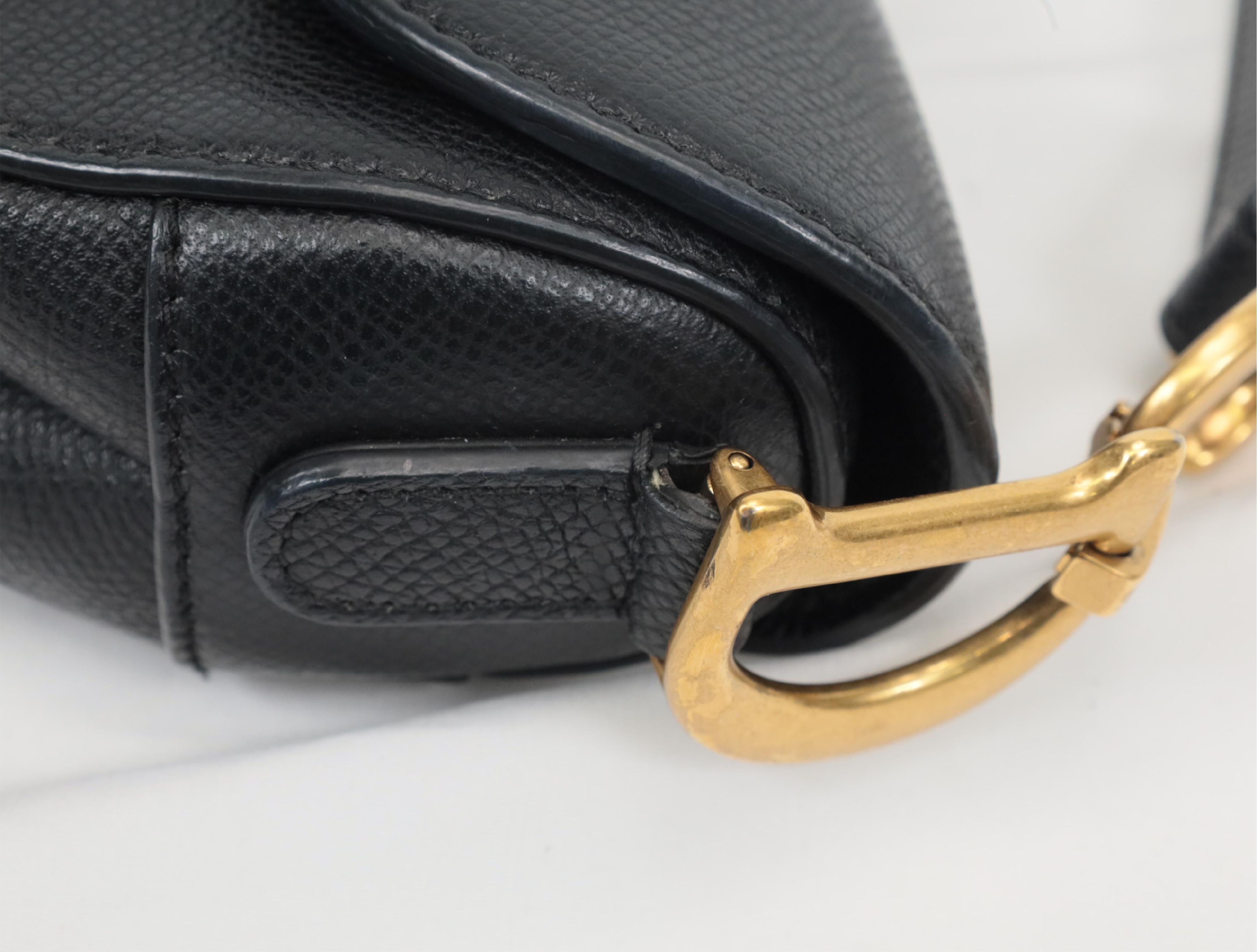 Saddle Leather Shoulder Bag (Dark Navy) — view 4