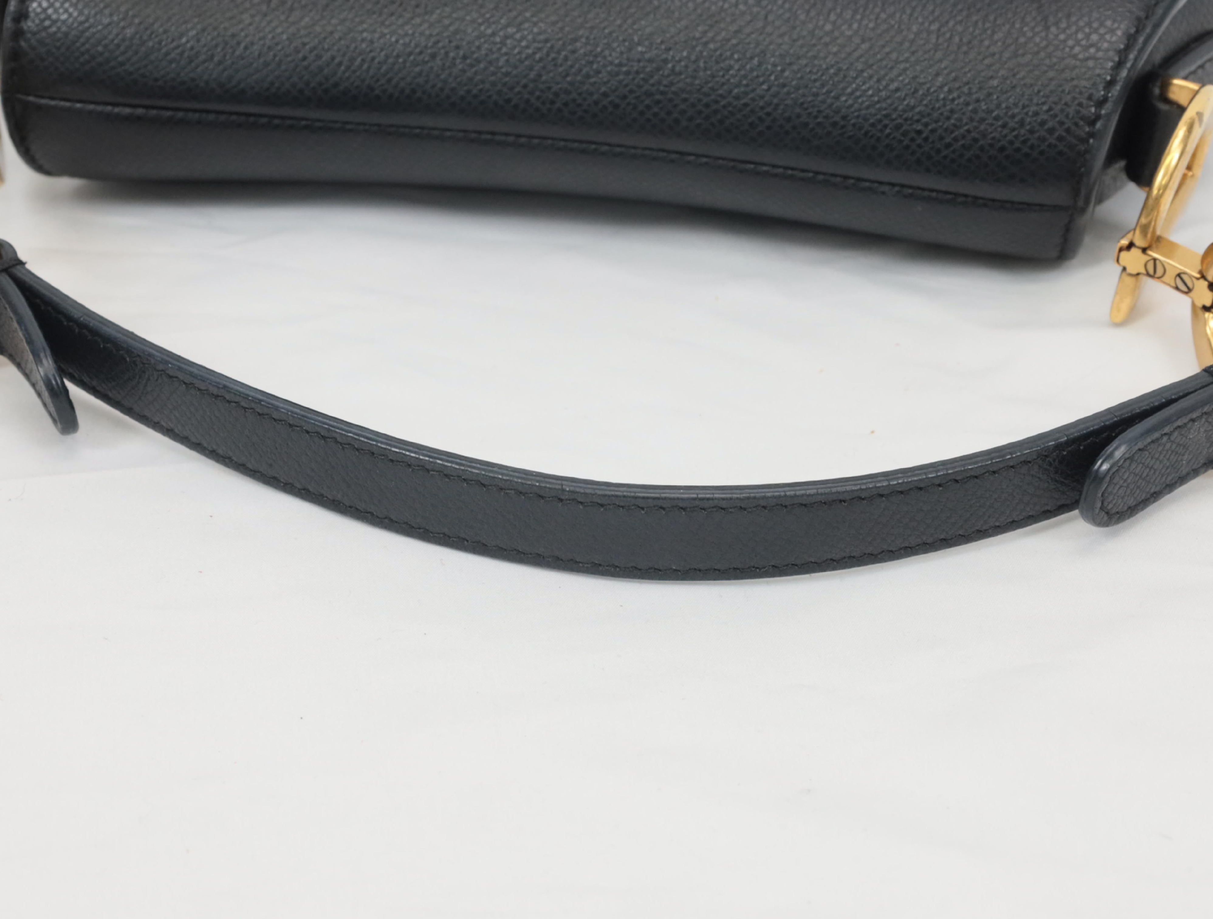 Saddle Leather Shoulder Bag (Dark Navy) — view 5