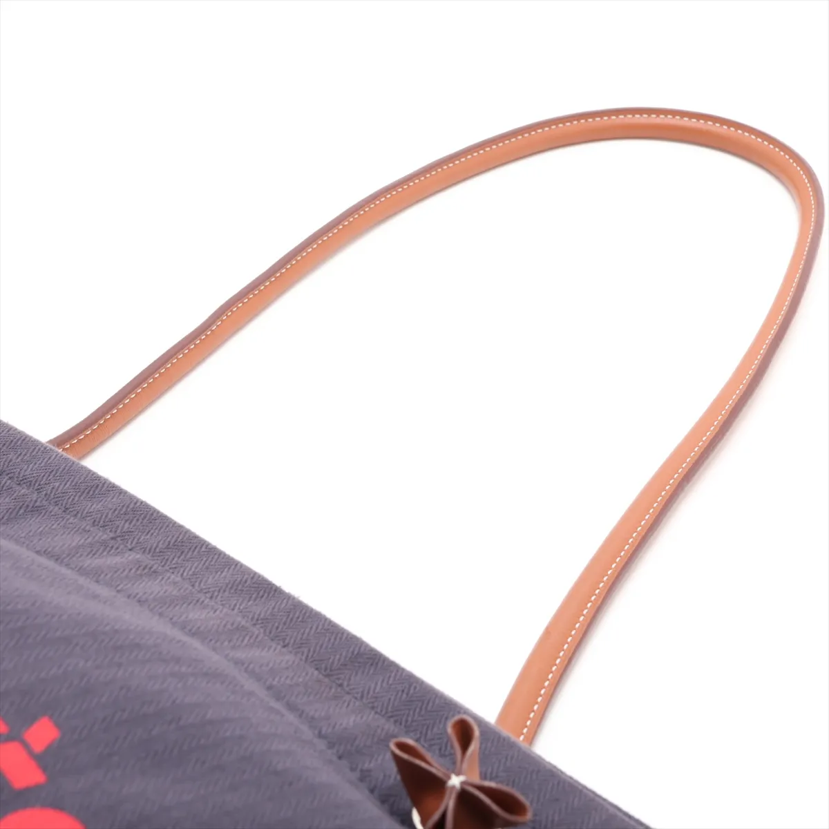 Aline MM Toile Chevron x Leather Navy Silver Hardware C:2018 — view 5