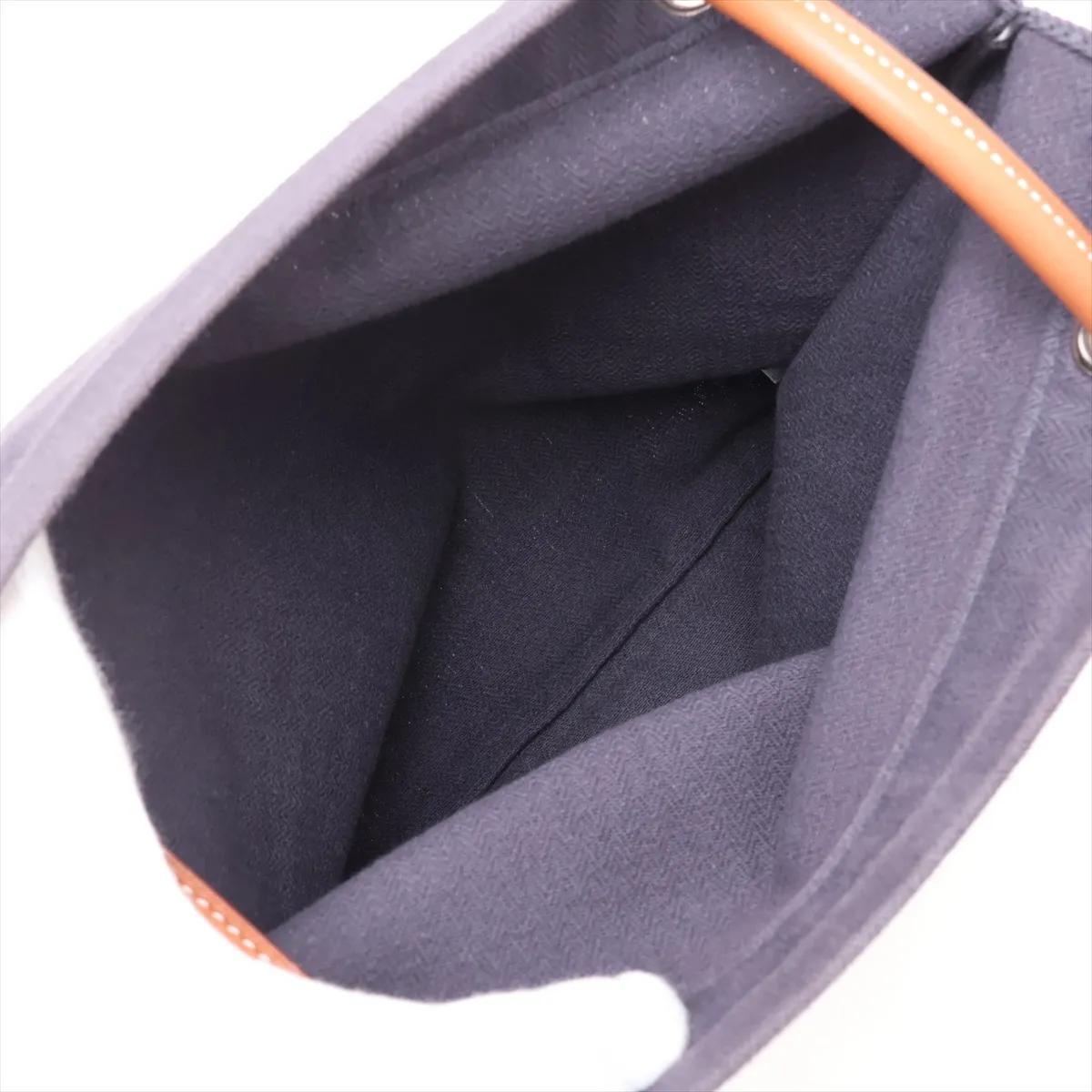 Aline MM Toile Chevron x Leather Navy Silver Hardware C:2018 — view 6