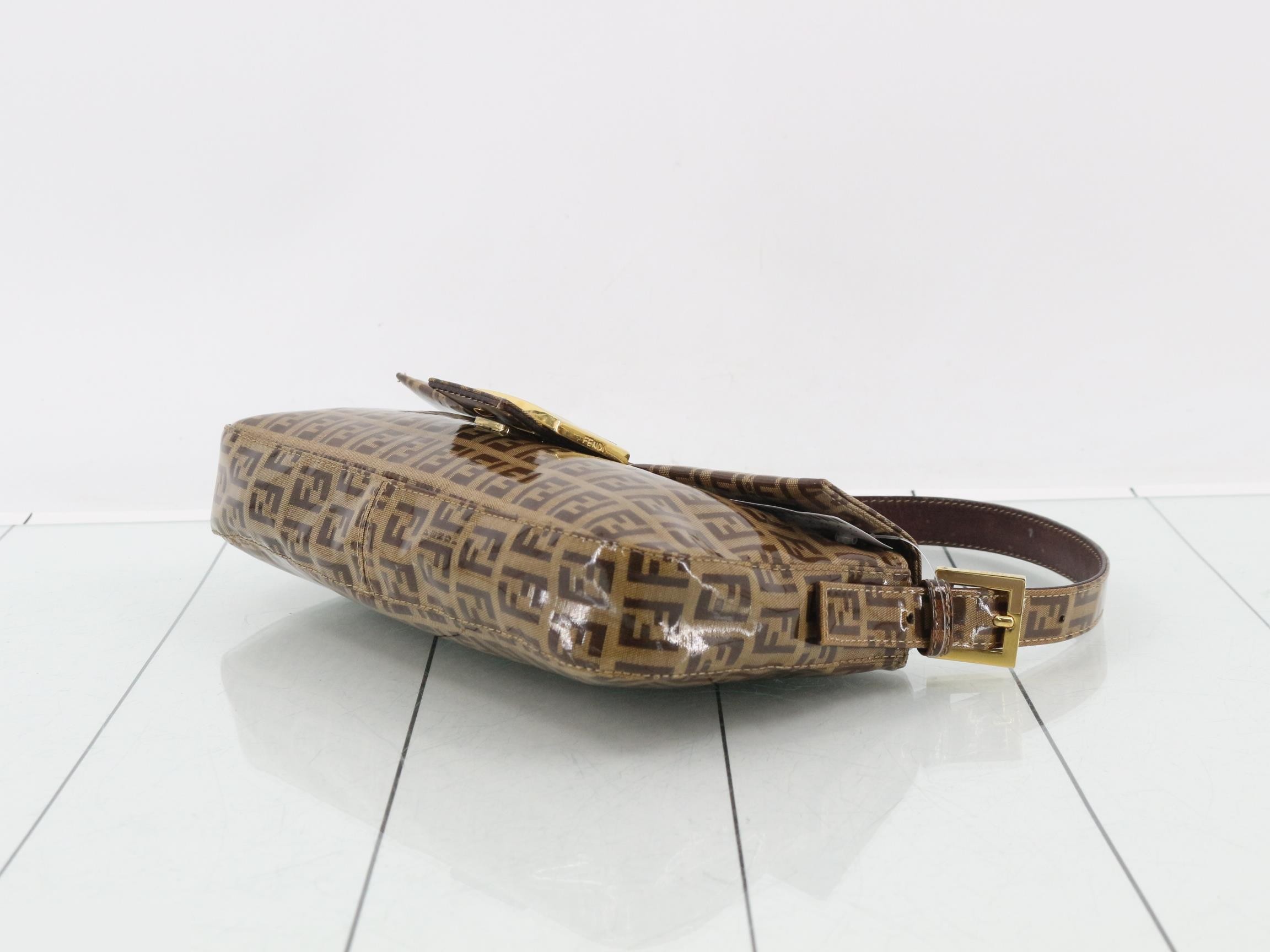 Zucchino (Bag) - Handbag, Mamma Bucket, Brown, Enamel — view 6