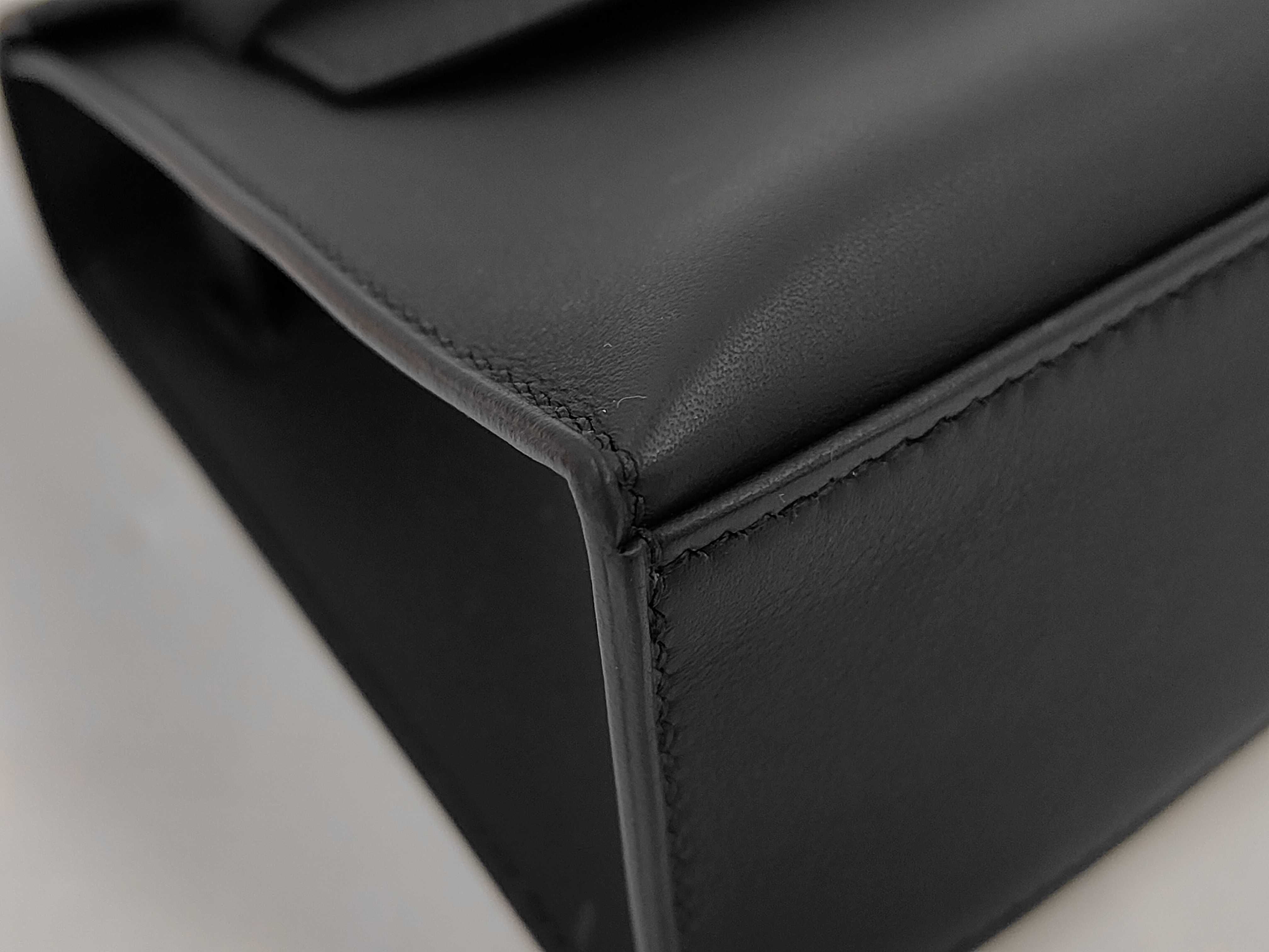 Pochette Kelly Noir SV Hardware K Engraved Twilly Bag — view 6