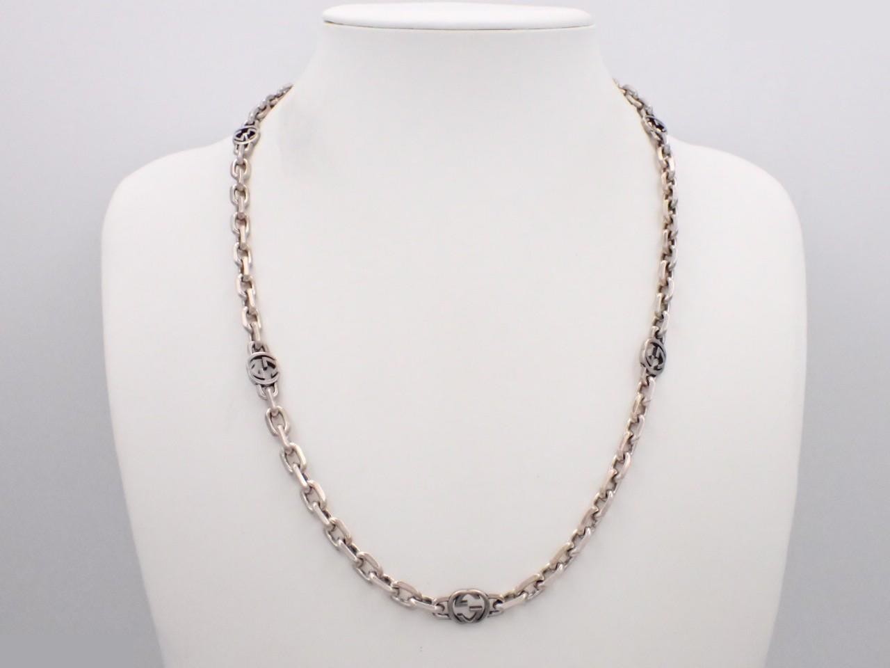 necklace, 925 sterling silver, 56.6g, interlocking design. — view 3
