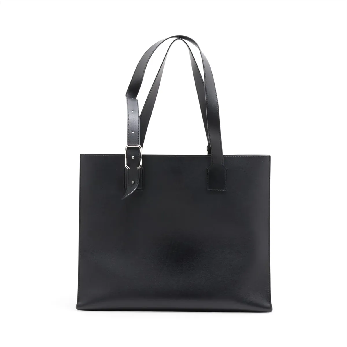 Anagram Buckle Tote Leather Tote Bag, Black — view 2
