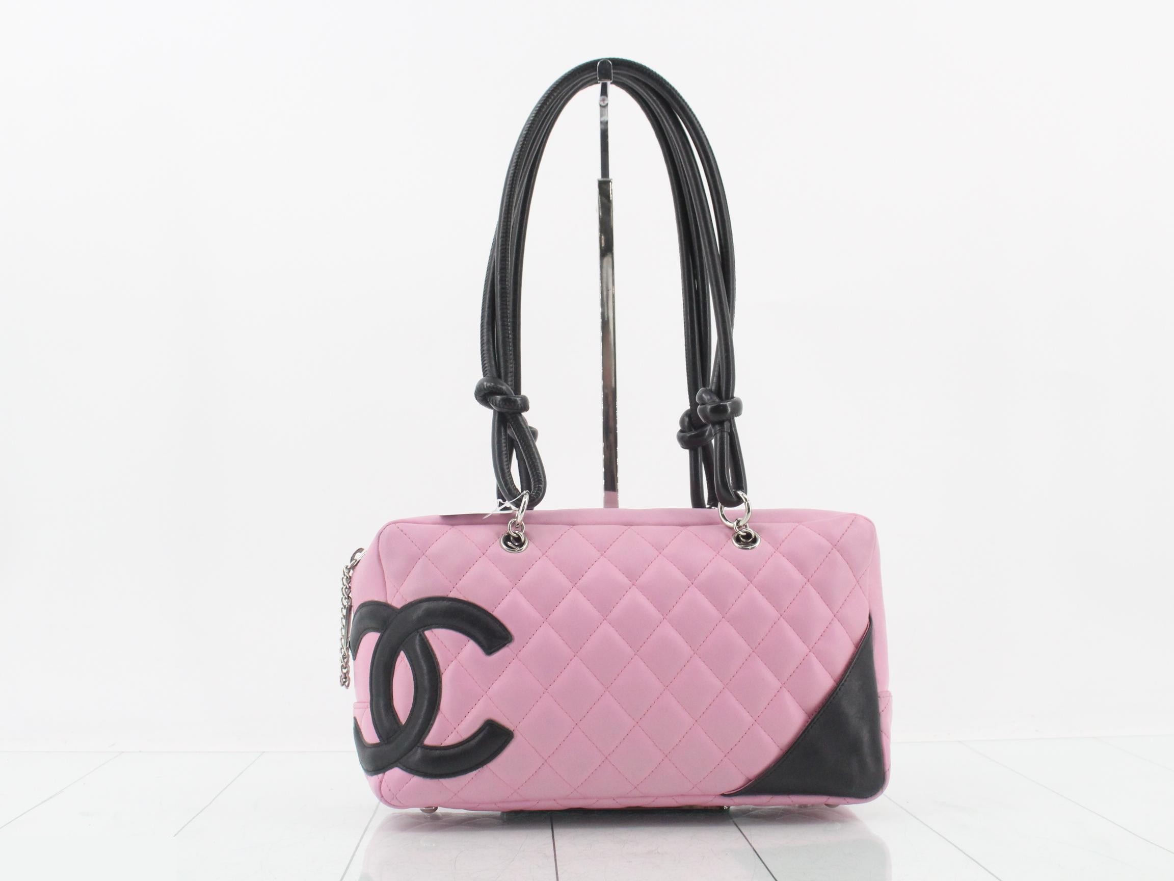 Cambon Line Shoulder Bag, Lambskin, Pink, Series 9