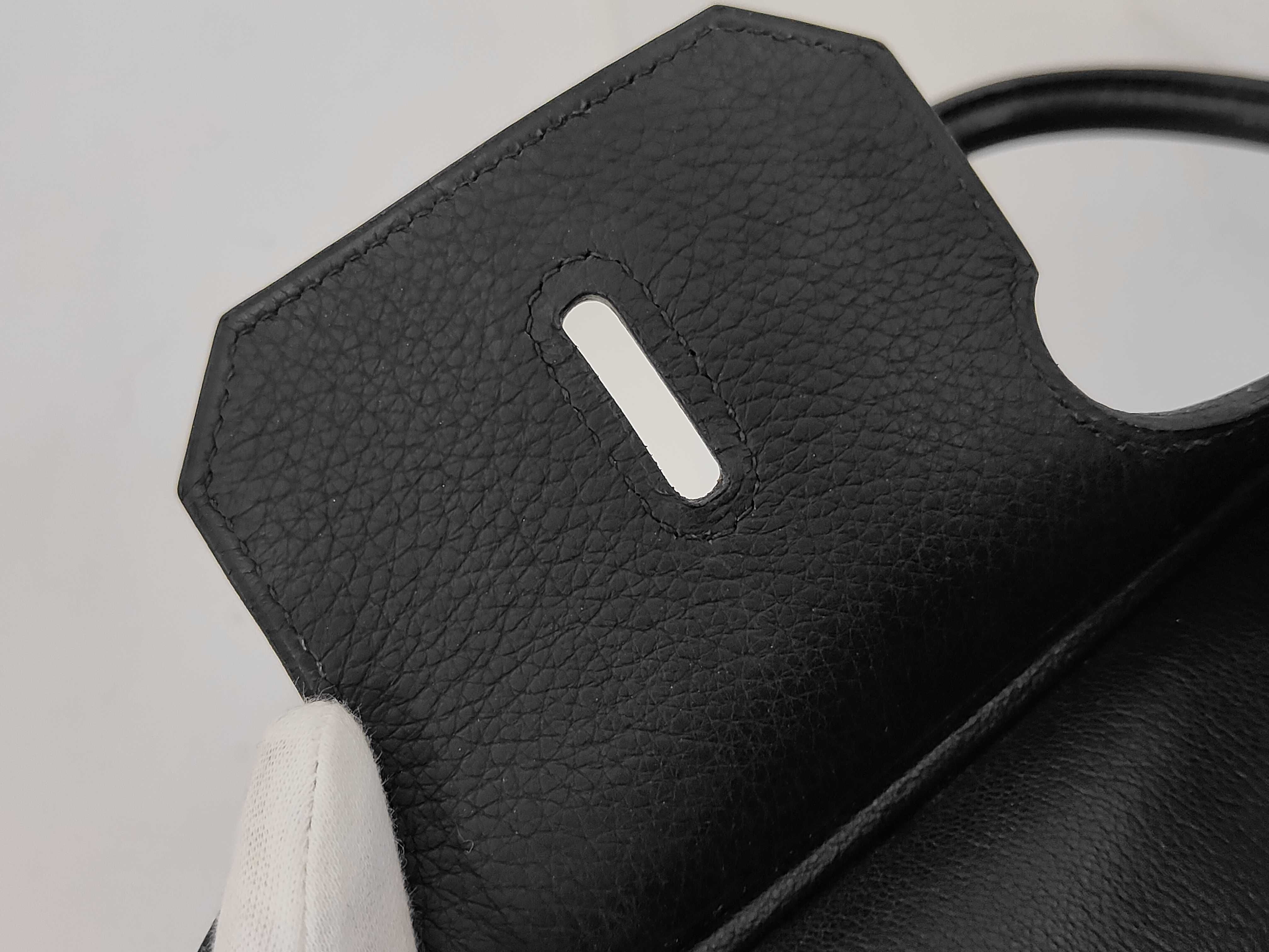 Birkin 40 Fjord Black SV G Handbag — view 12