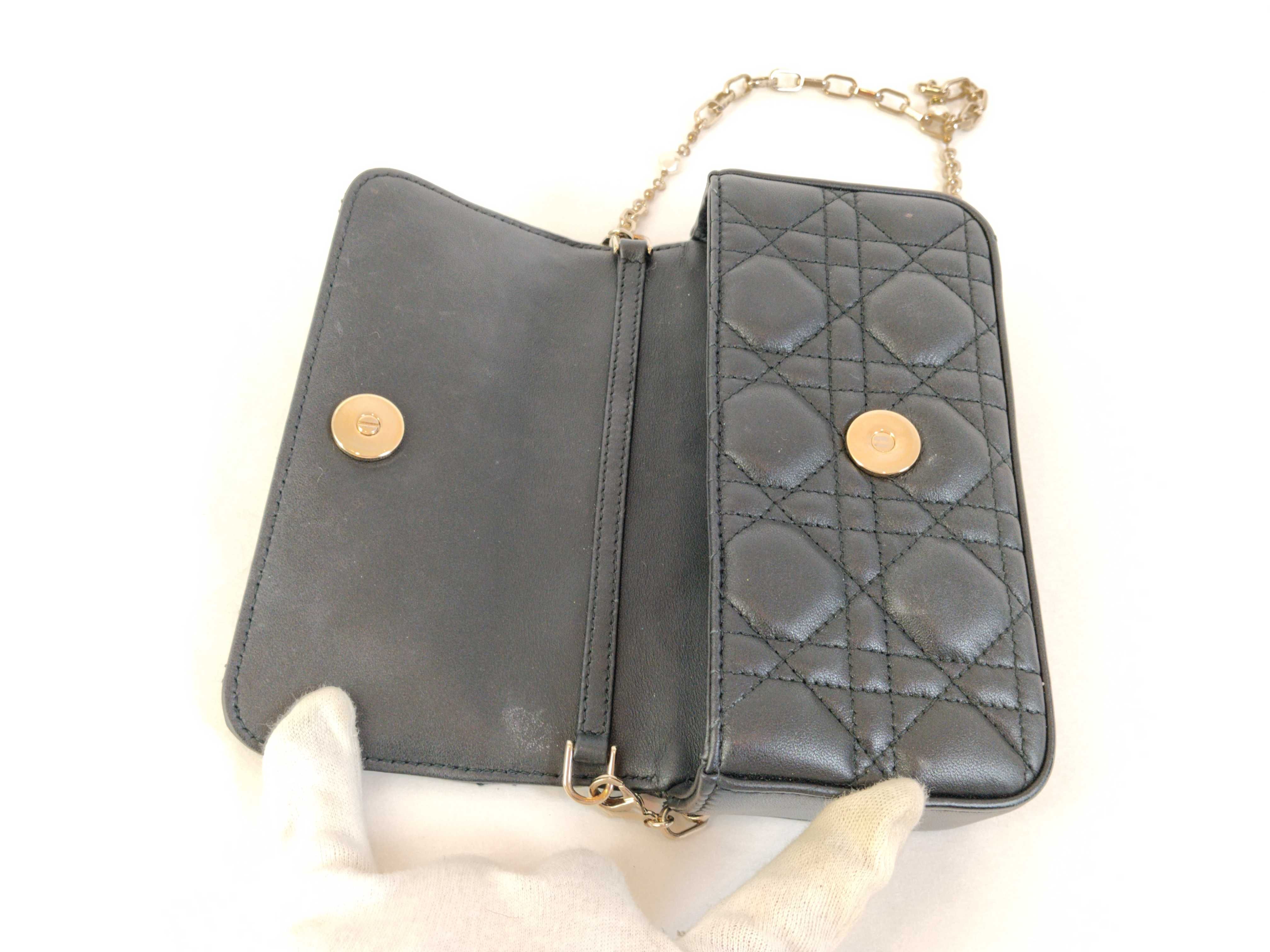 Lady Dior / Christian Shoulder Bag, Cannage Stitch, Smartphone Pouch, Chain Shoulder Bag — view 8