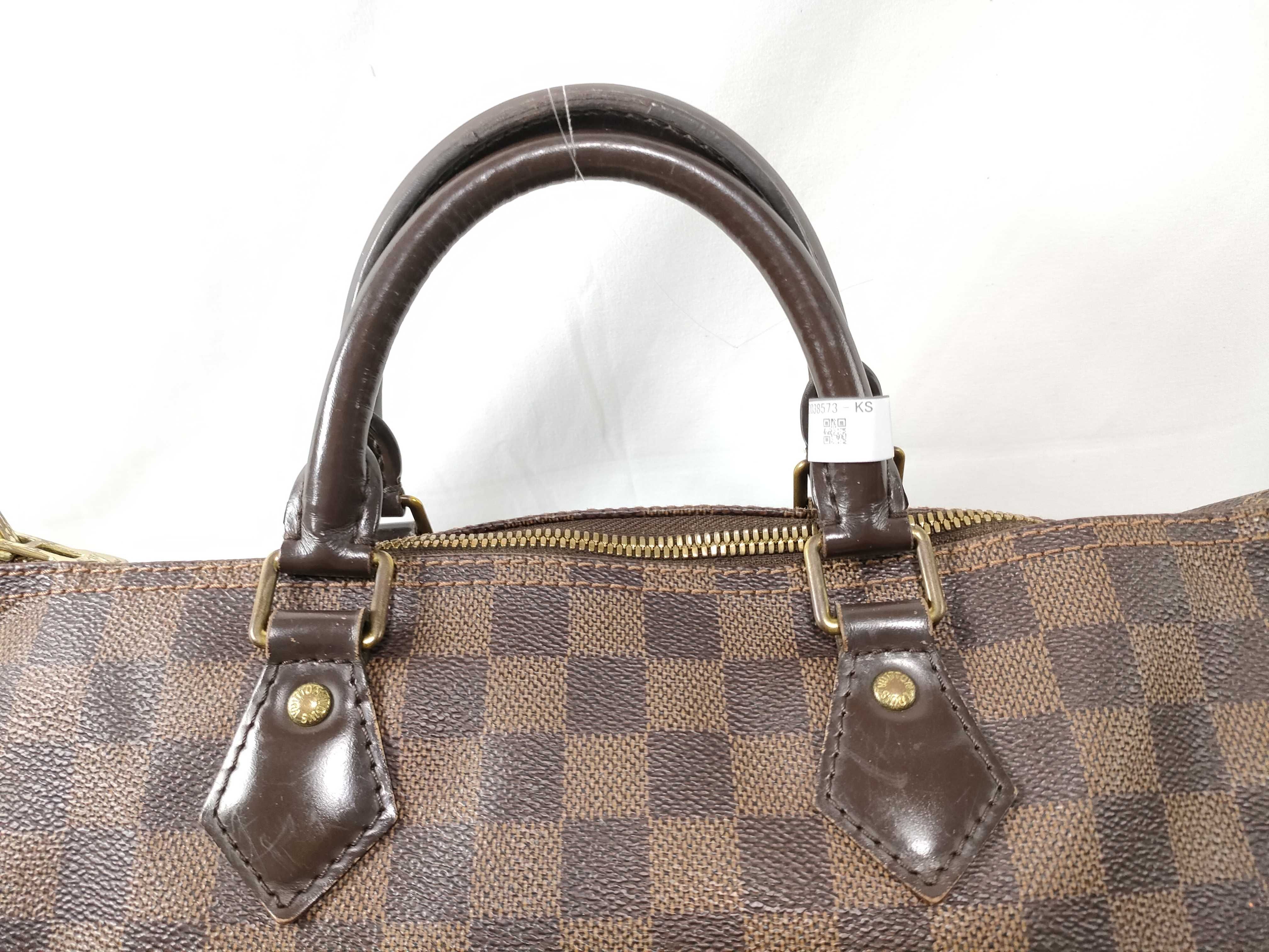 Damier ID- Cow Skin Damier Speedy Bandouliere 35 Handbag Brown N41182 Handbag — view 3