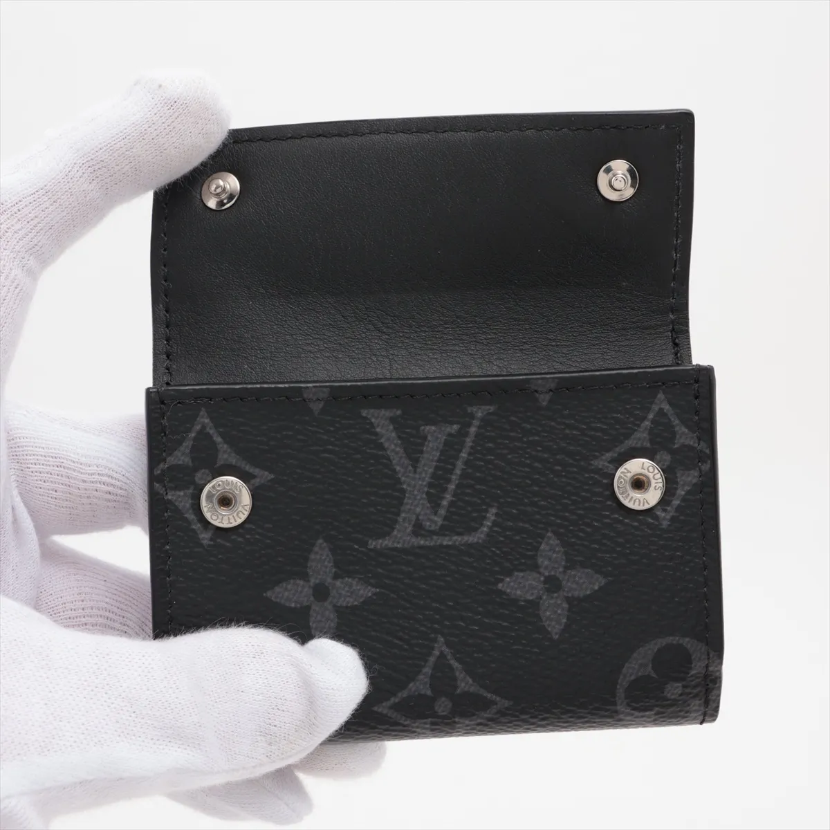 Monogram Eclipse Discovery Compact Wallet M45417 Light Gray x Black Compact Wallet RFID Activated — view 3
