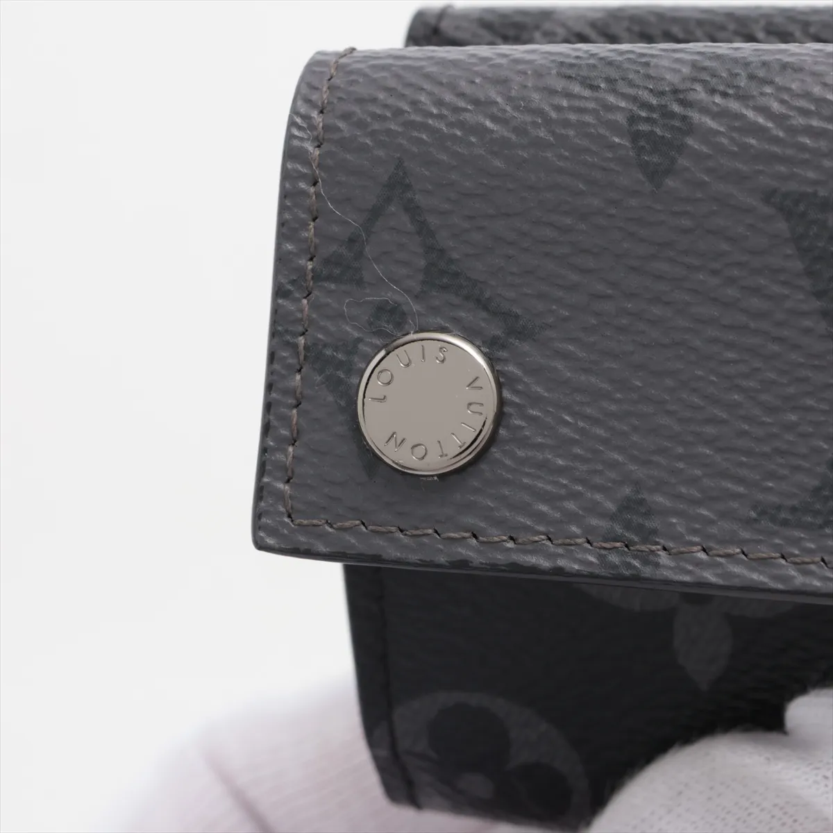 Monogram Eclipse Discovery Compact Wallet M45417 Light Gray x Black Compact Wallet RFID Activated — view 10