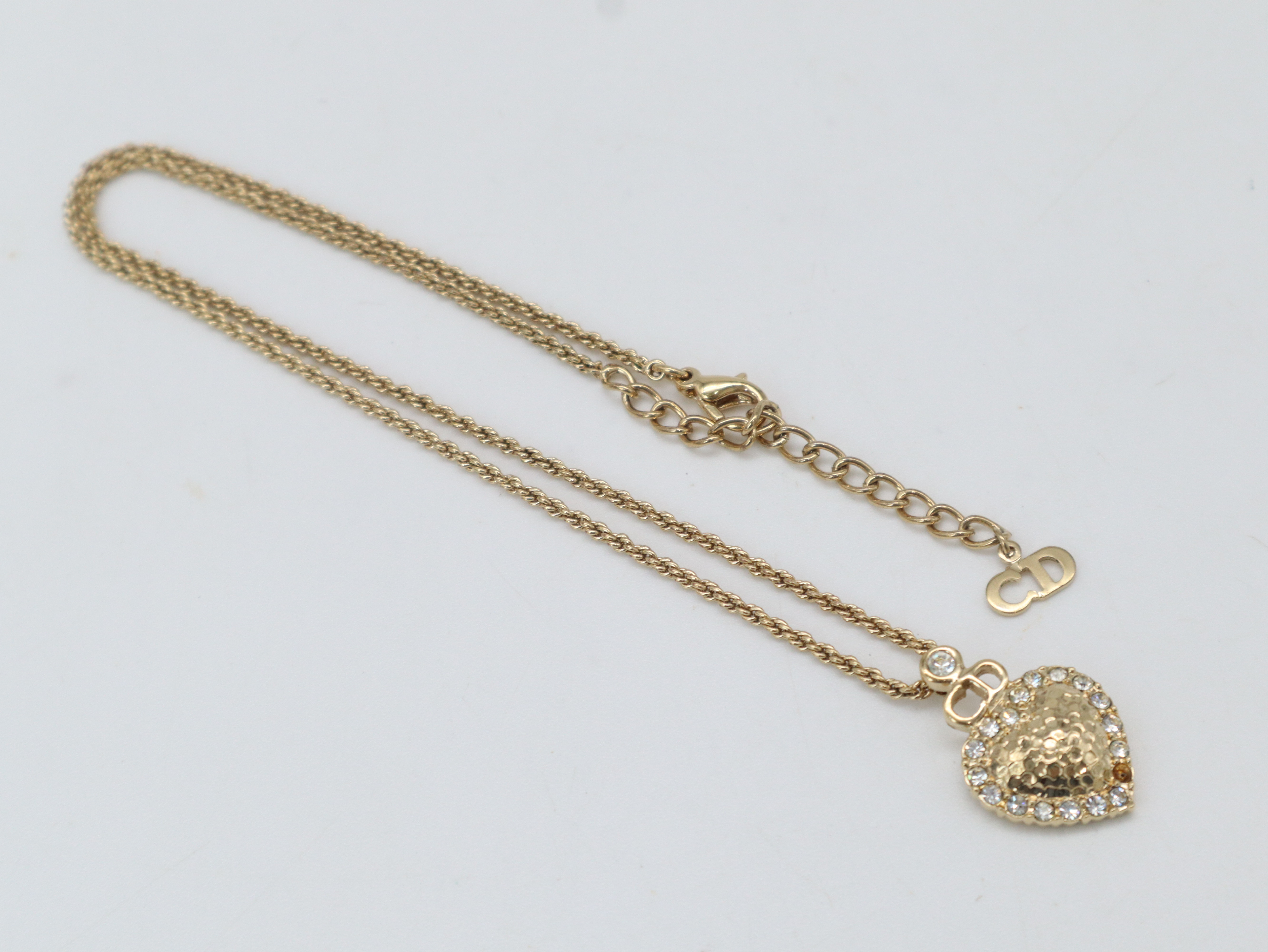 Heart Motif Rhinestone Necklace — view 2