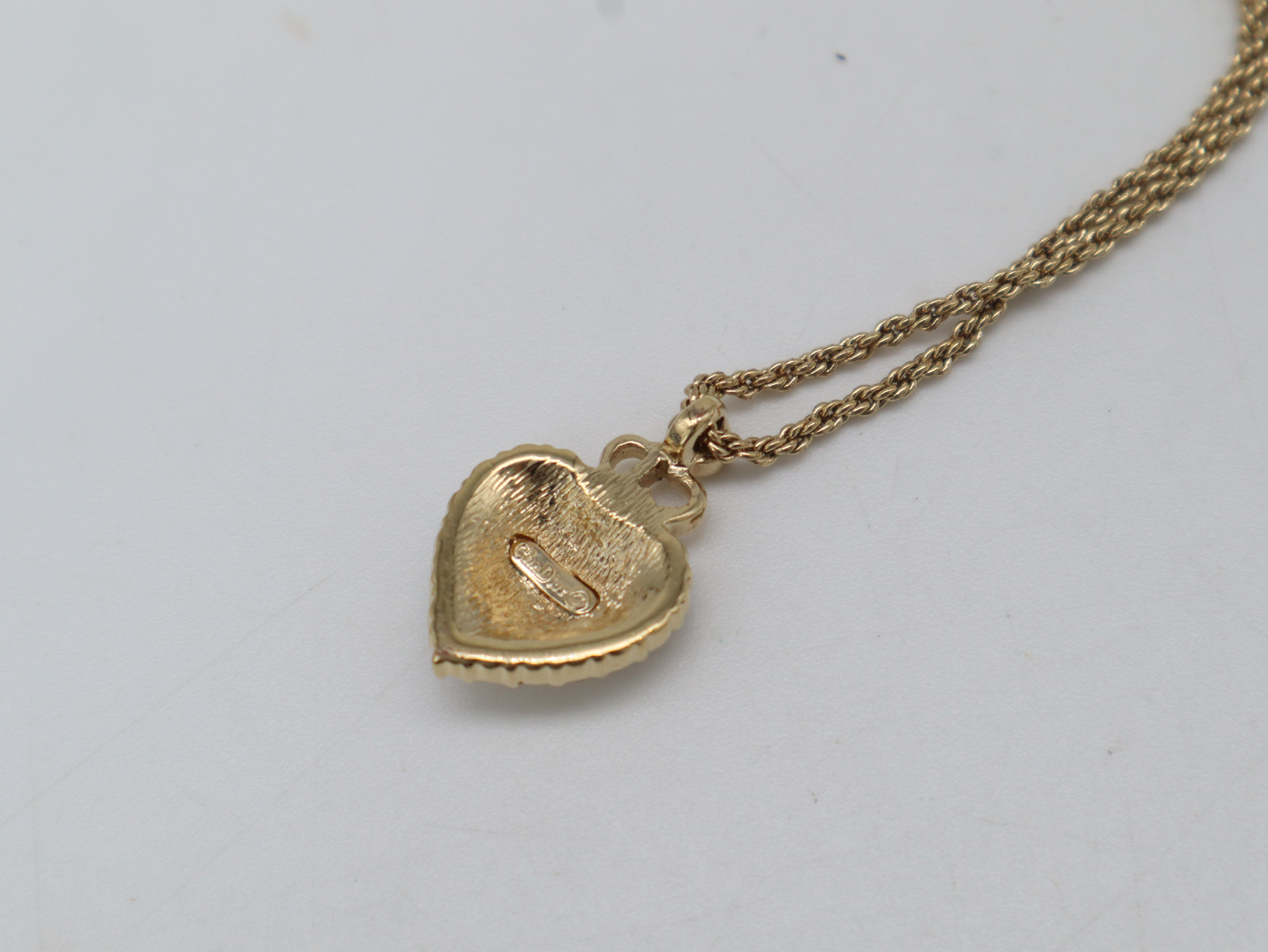 Heart Motif Rhinestone Necklace — view 3