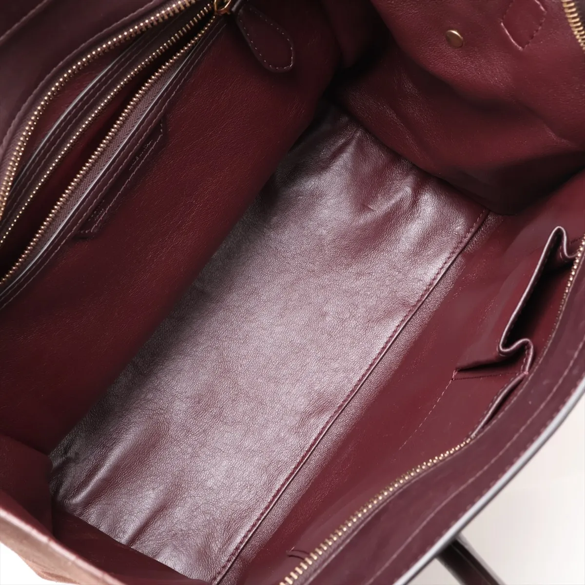 Luggage Mini Shopper Leather x Suede Handbag Brown x Beige — view 7