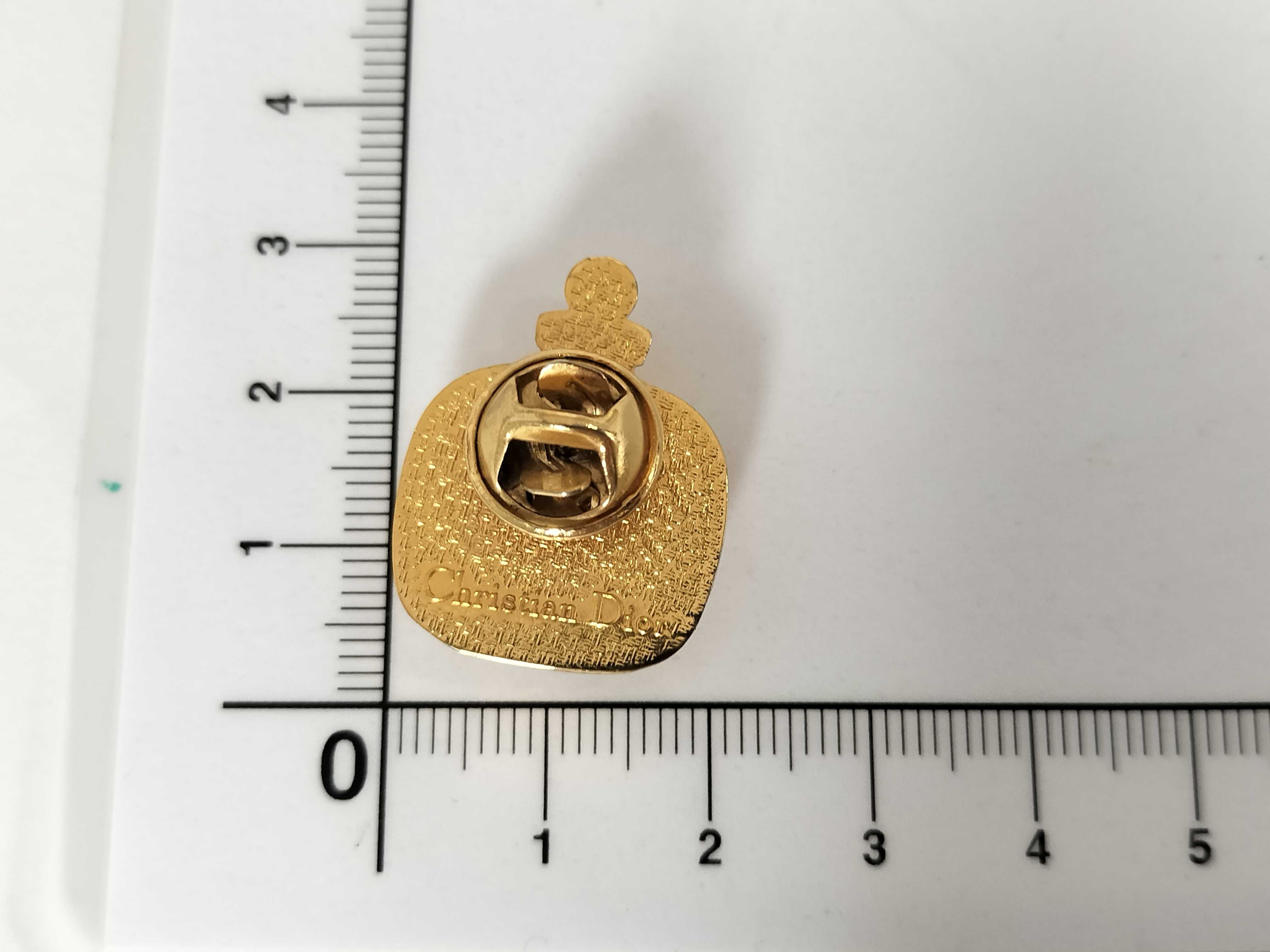 perfume bottle motif gold-tone pin badge brooch — view 3