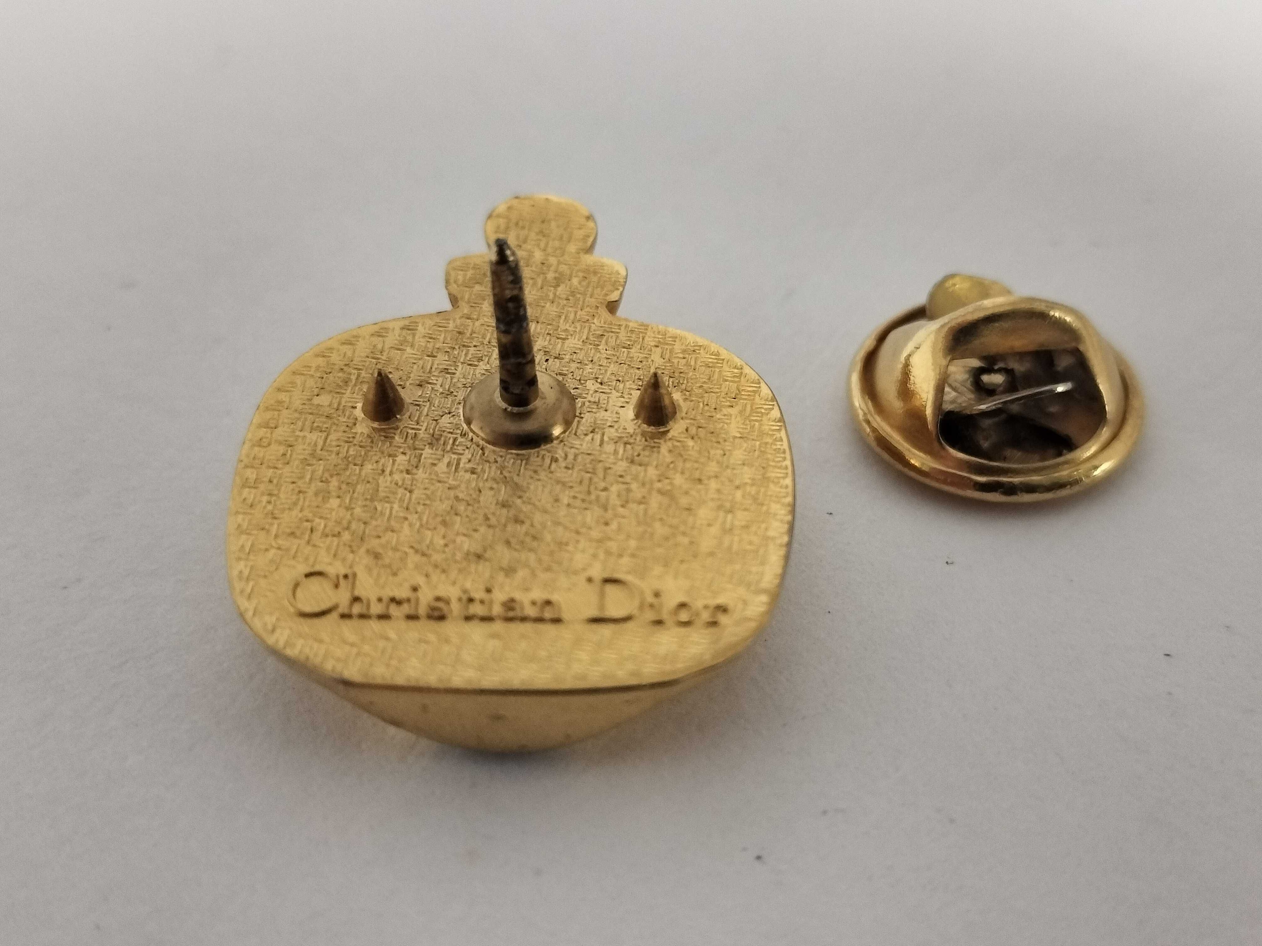 perfume bottle motif gold-tone pin badge brooch — view 5