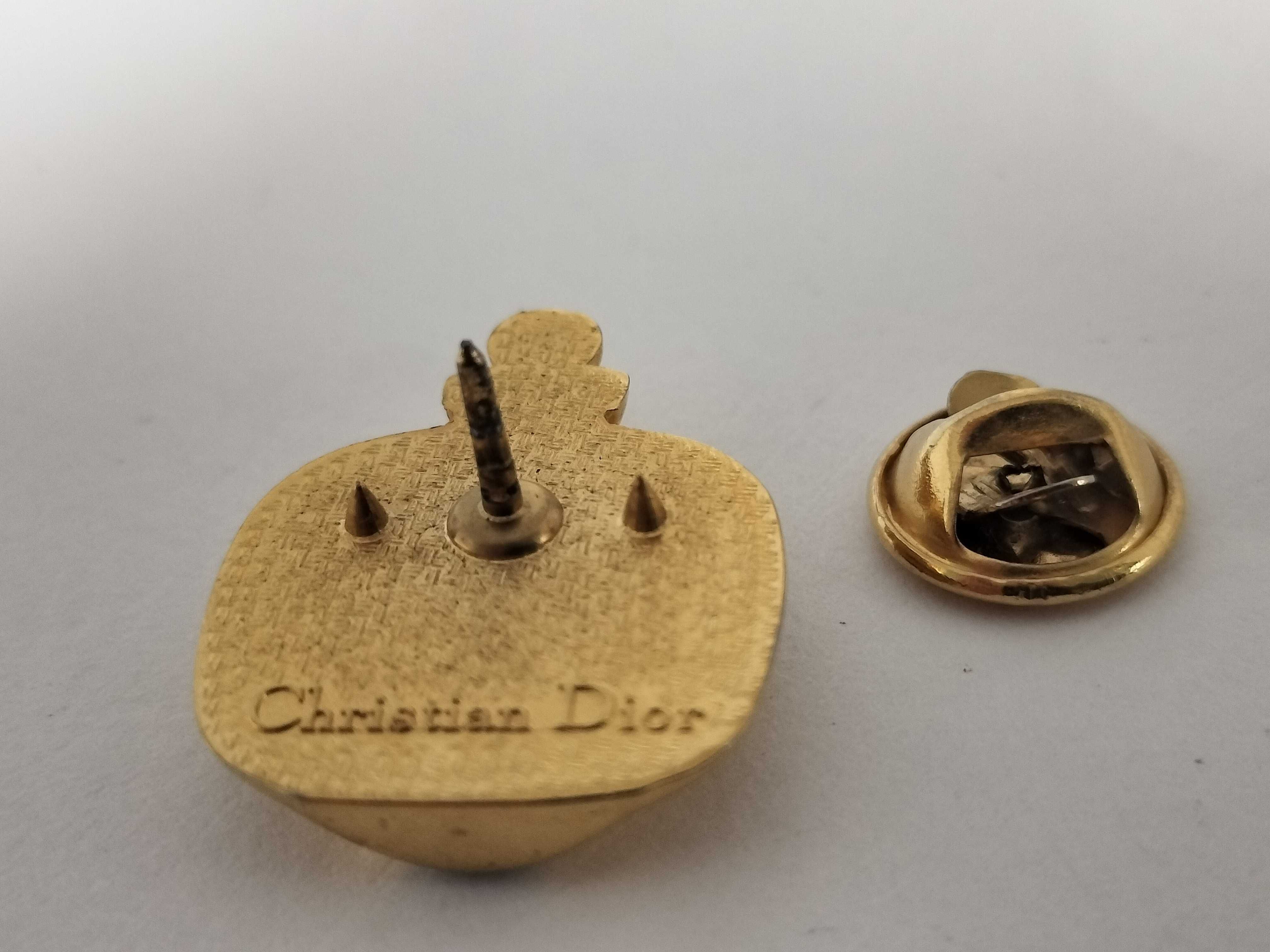 perfume bottle motif gold-tone pin badge brooch — view 6