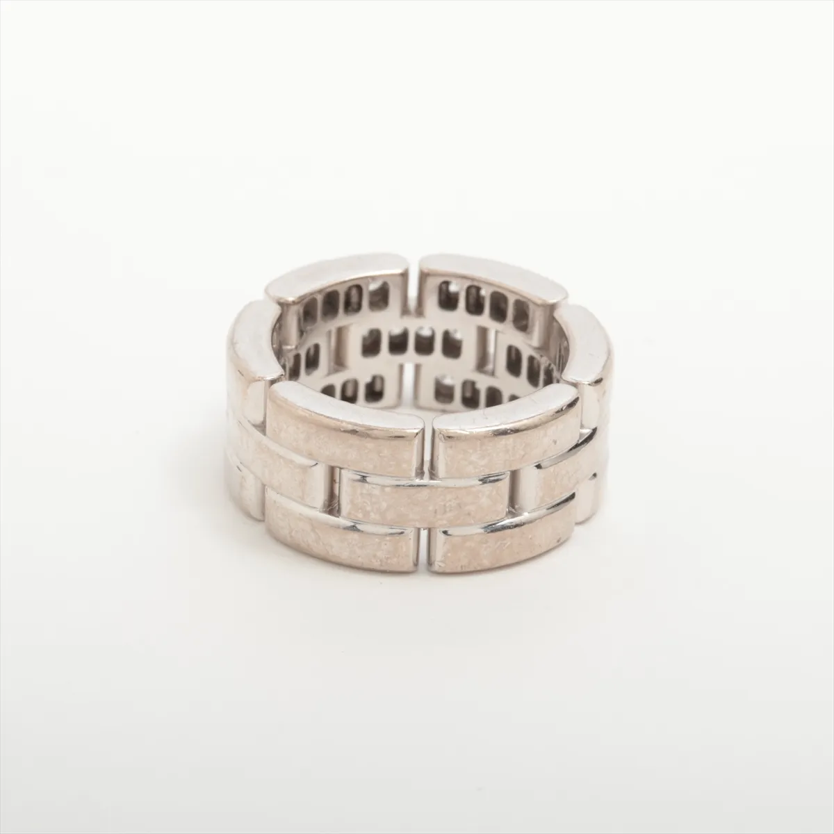 Maillon Panthère Half Diamond Ring, 750 (WG), 11.9g, Size 45, Item No. 12043B. — view 2
