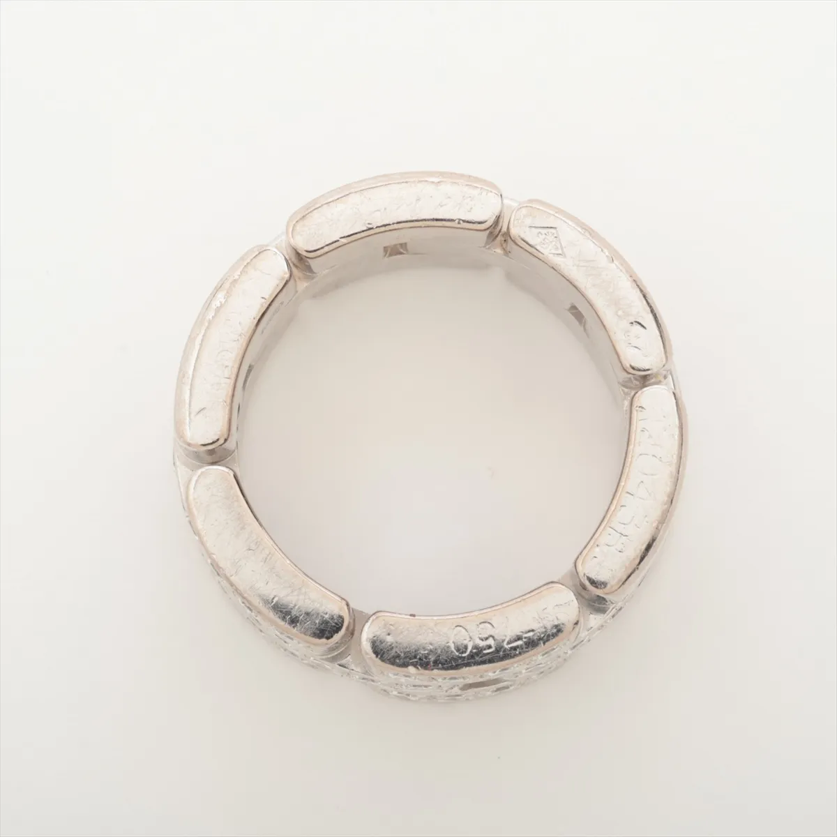 Maillon Panthère Half Diamond Ring, 750 (WG), 11.9g, Size 45, Item No. 12043B. — view 3