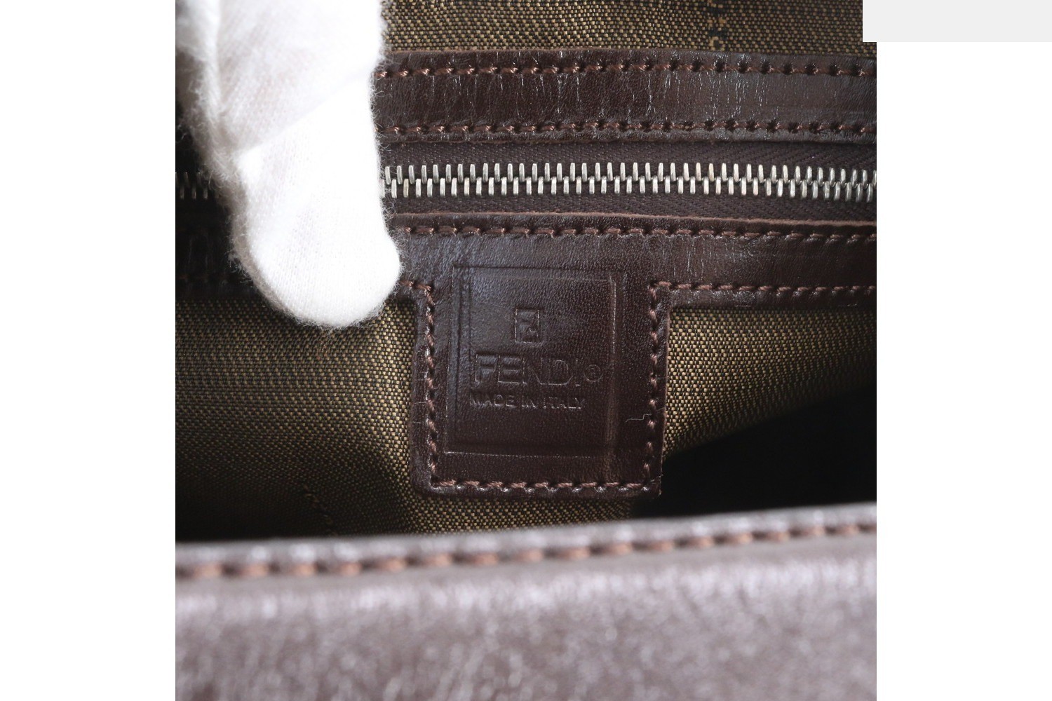 Zucca Leather Canvas Shoulder Bag — view 8
