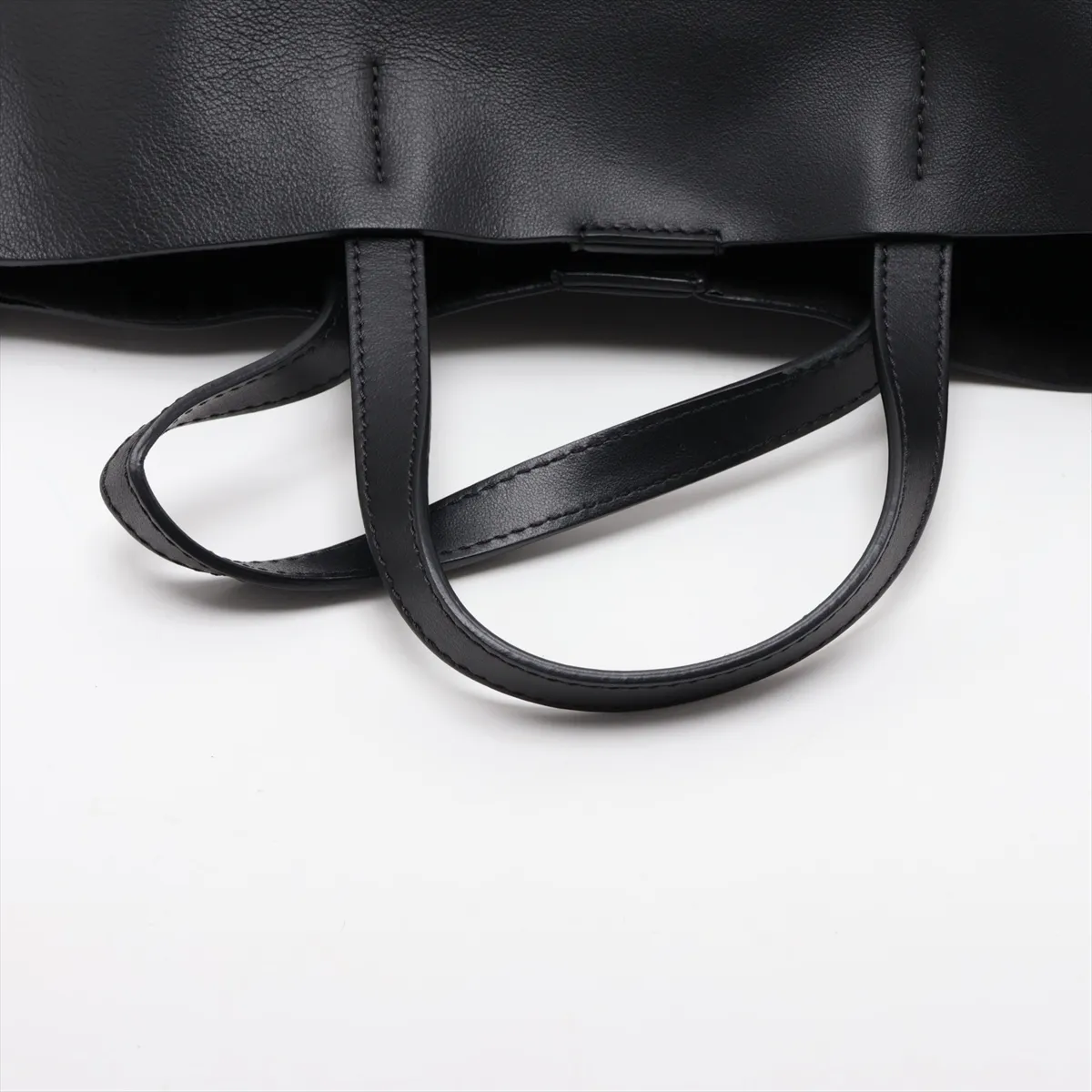 Perforated Leather 2-Way Tote Bag, Black — view 5