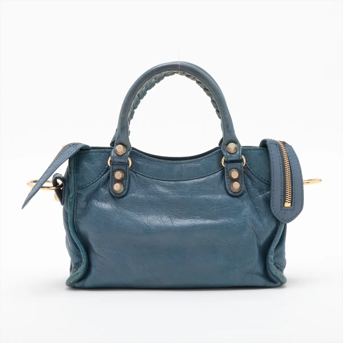 Giant Mini City 309544 Leather 2-Way Handbag, Blue, with Mirror — view 2