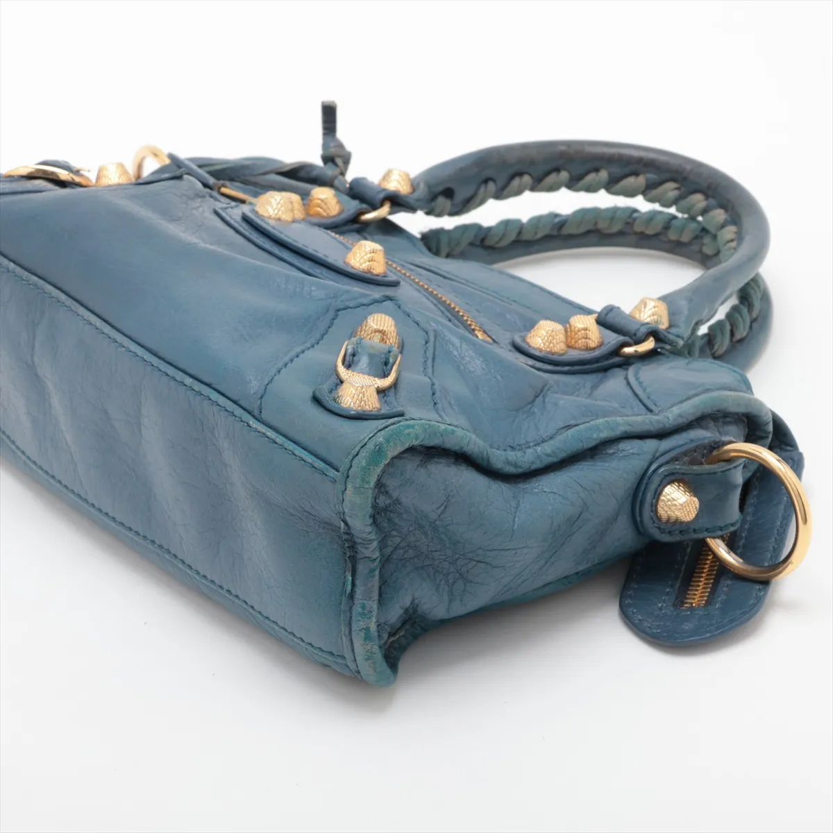 Giant Mini City 309544 Leather 2-Way Handbag, Blue, with Mirror — view 3