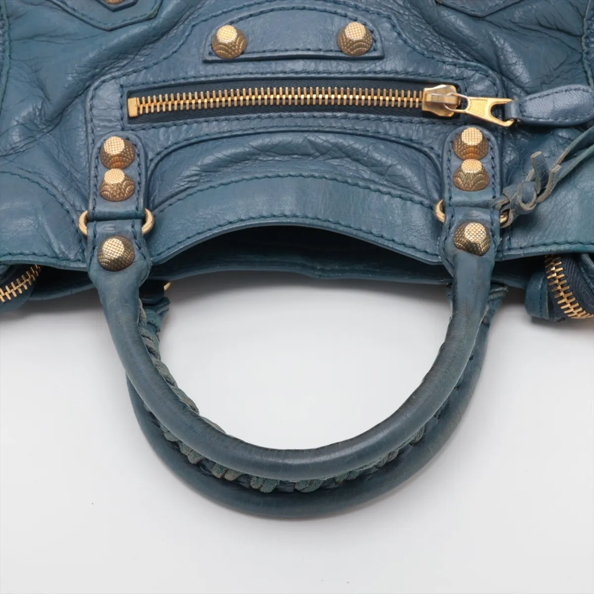 Giant Mini City 309544 Leather 2-Way Handbag, Blue, with Mirror — view 5
