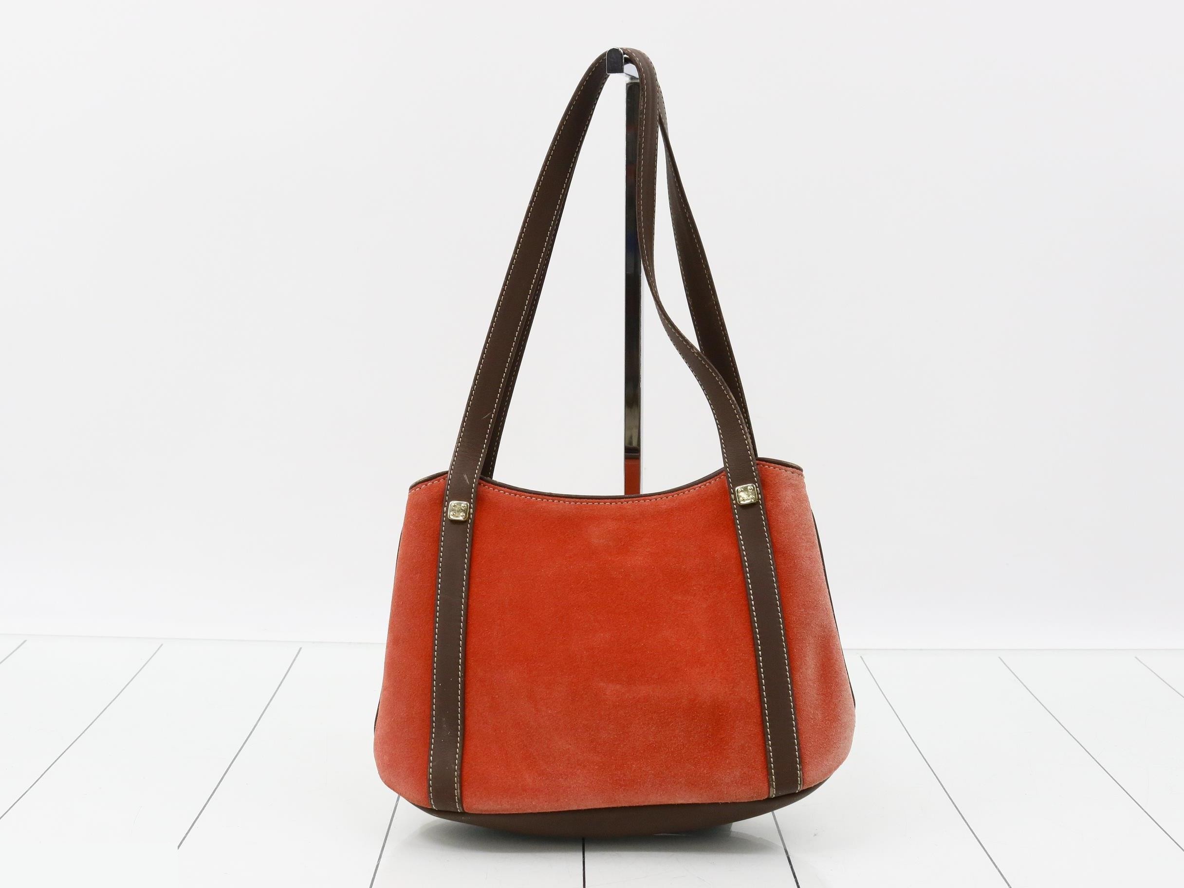 Anagram Shoulder Bag, Suede/Leather, Bordeaux — view 2