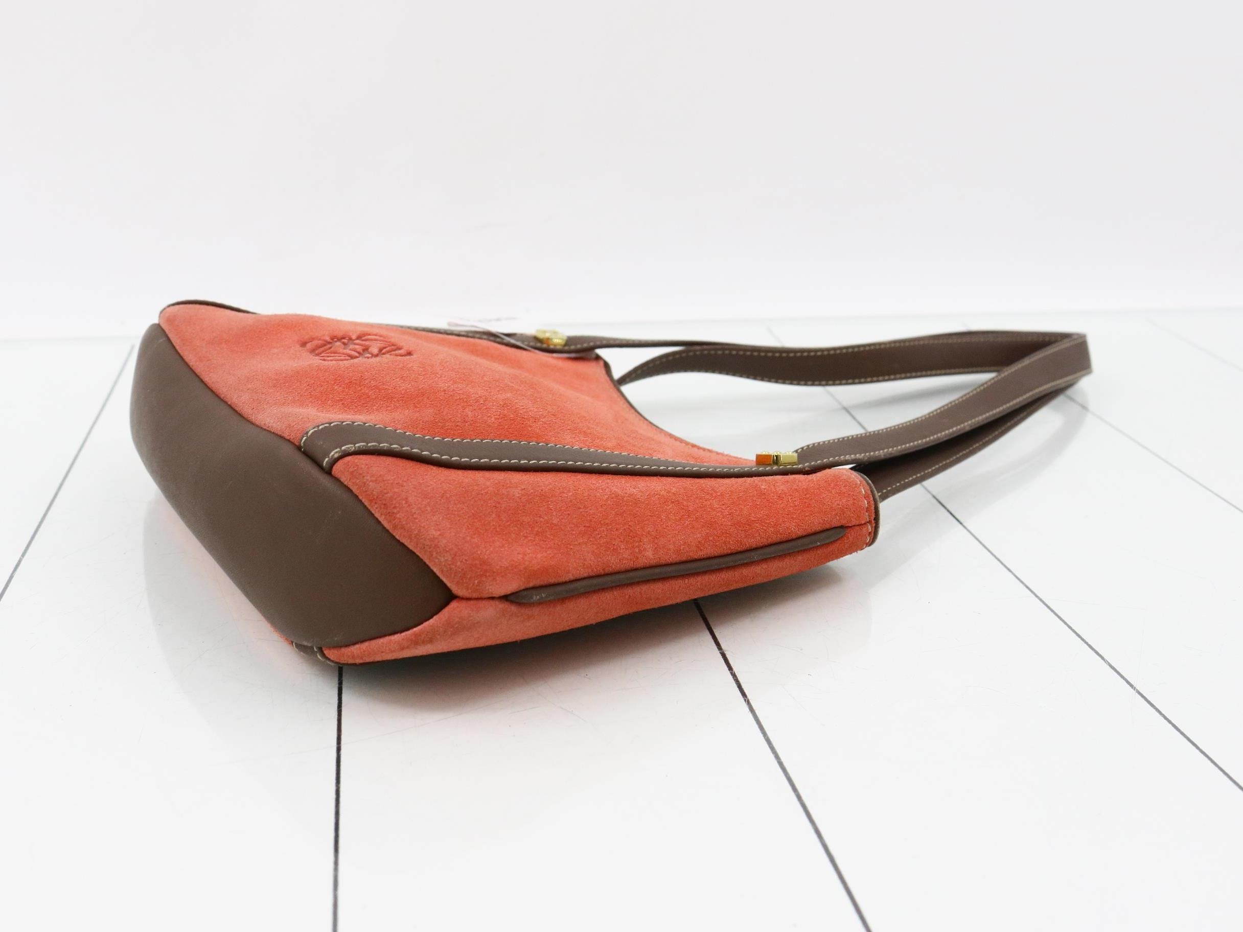 Anagram Shoulder Bag, Suede/Leather, Bordeaux — view 6