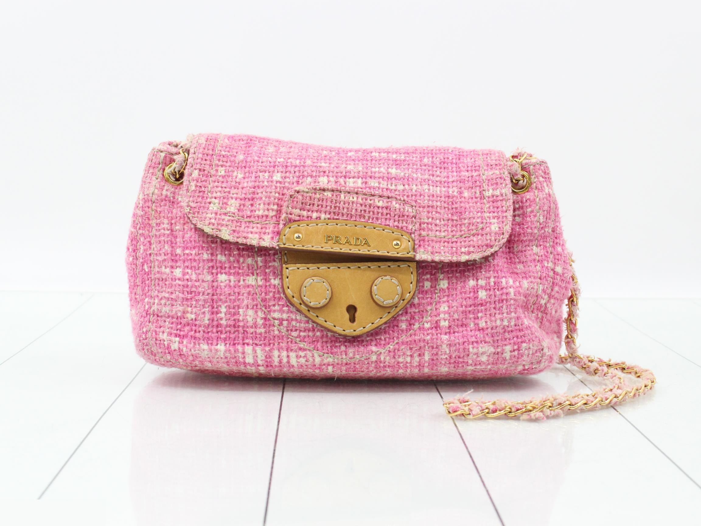 Tweed chain bag