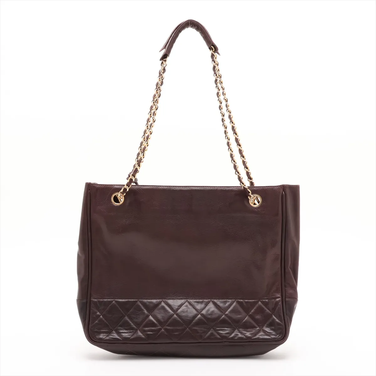 Matelassé Lambskin Chain Shoulder Bag, Brown with Gold Hardware, 165844 (Serial Number 0) — view 2