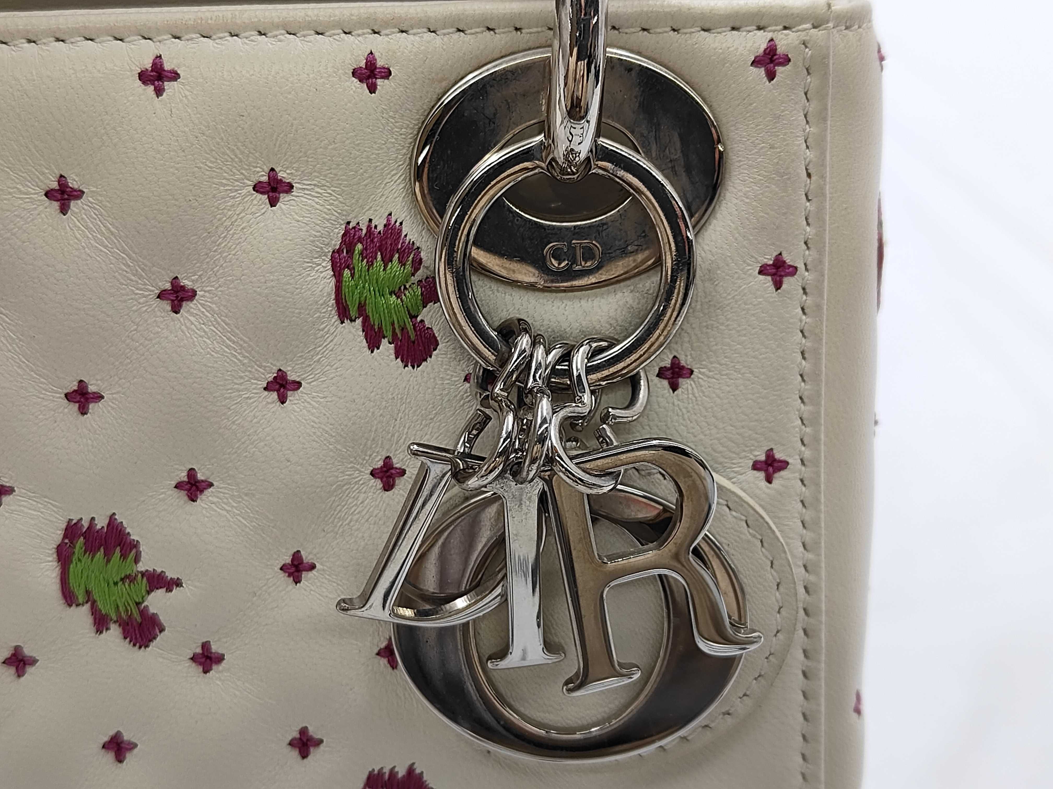 Lady Dior Embroidered Leather 2-Way Shoulder/Handbag — view 13