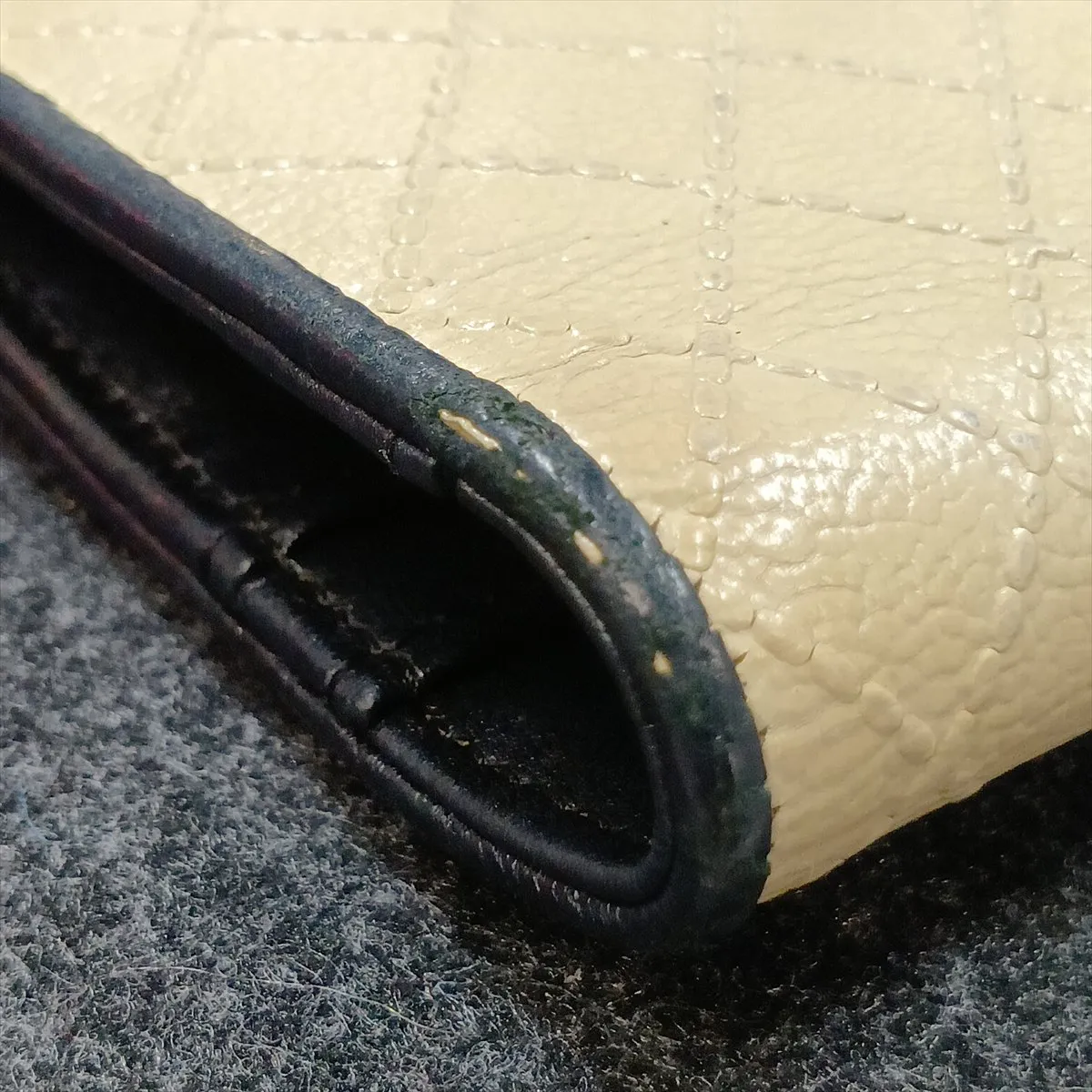 Bicolore Leather Long Wallet, Ivory, Silver Hardware, 11694700 — view 9