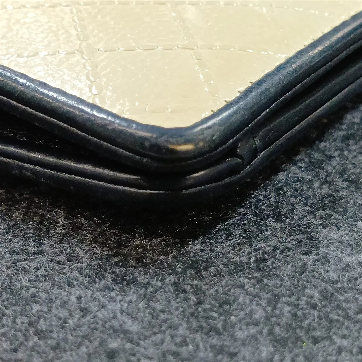Bicolore Leather Long Wallet, Ivory, Silver Hardware, 11694700 — view 10