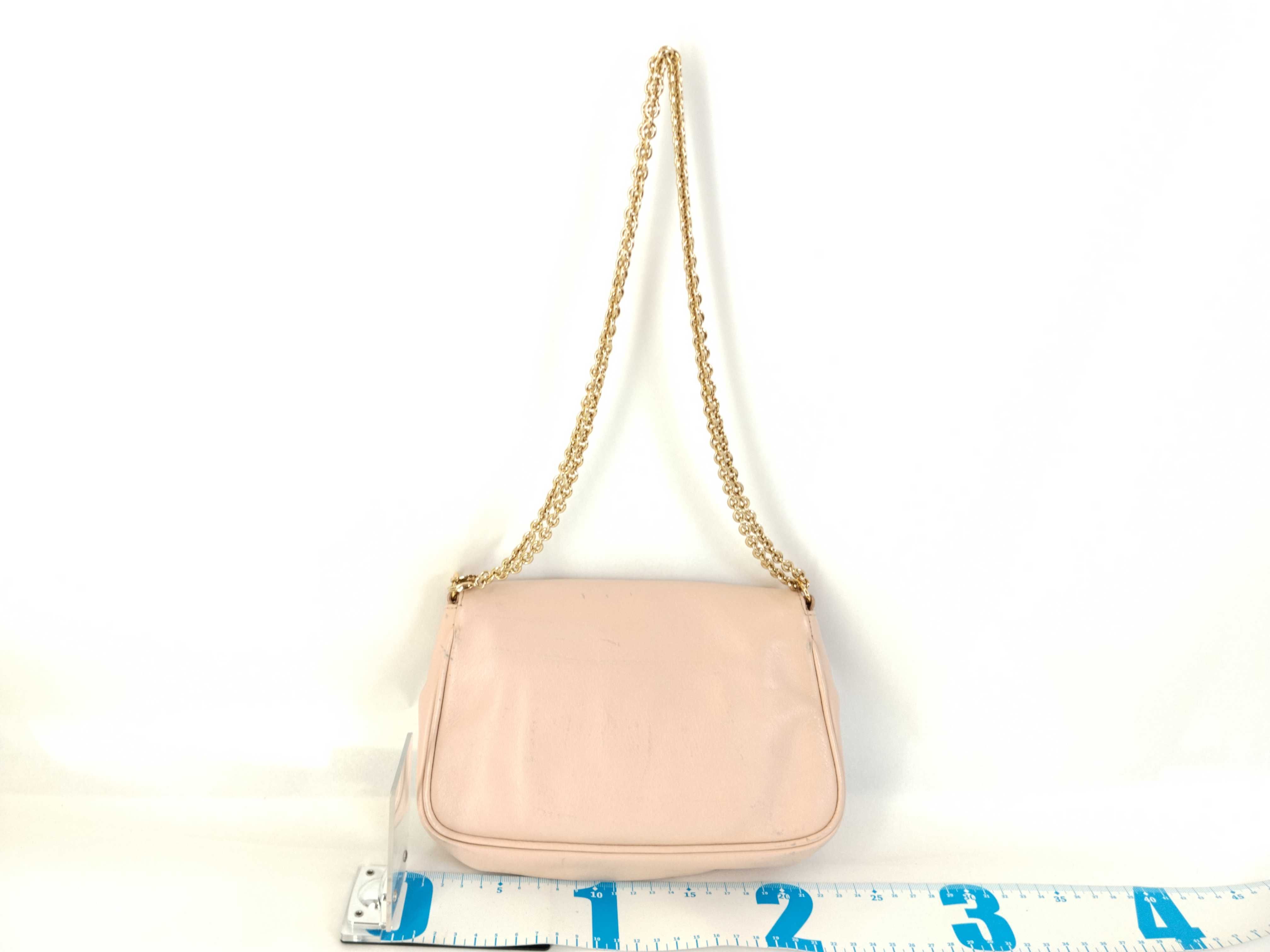 Leather Chain Shoulder Bag, Pink, 8M0276 (Shoulder Bag) — view 2